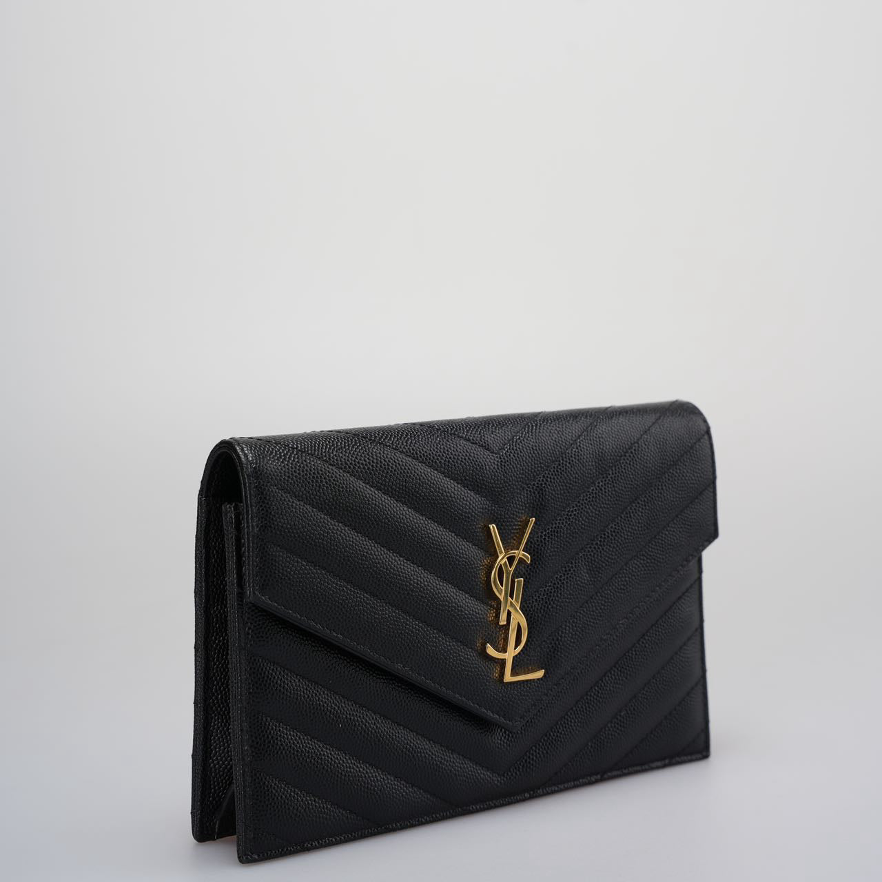 Saint Laurent Monogram Small Wallet on Chain Bag In Black with Gold Hardware