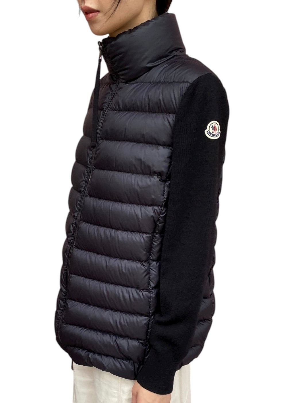 Moncler Black Tricot Padded igan - M / US 6-8