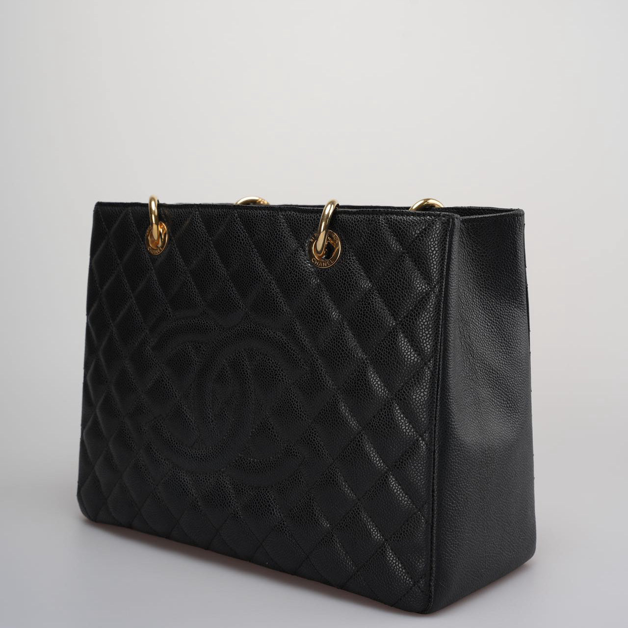 Chanel GST Black Bag in Cavier Leather with Gold Hardware from 2014 part 1