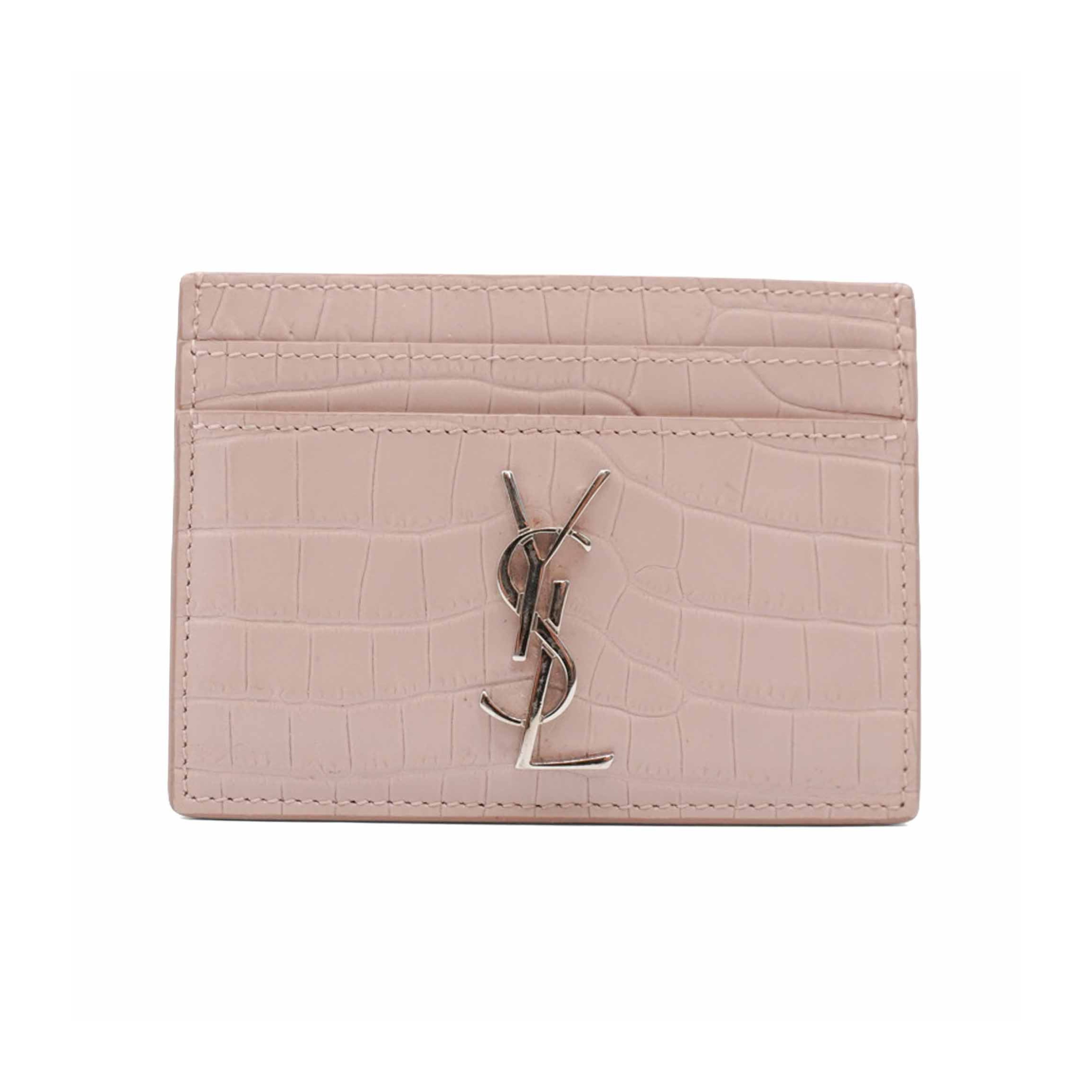 Saint Laurent Croc-Embossed holder