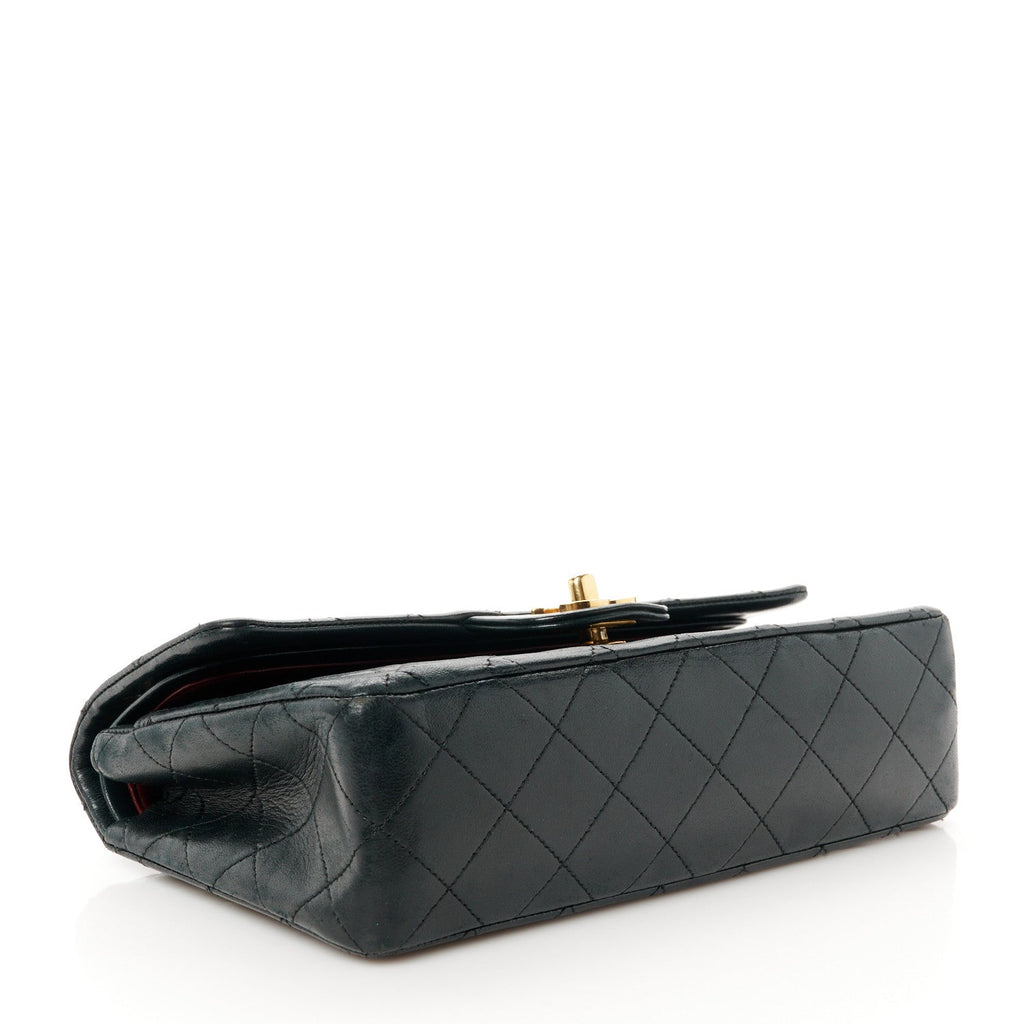 Lambskin Quilted Small Double Flap Black