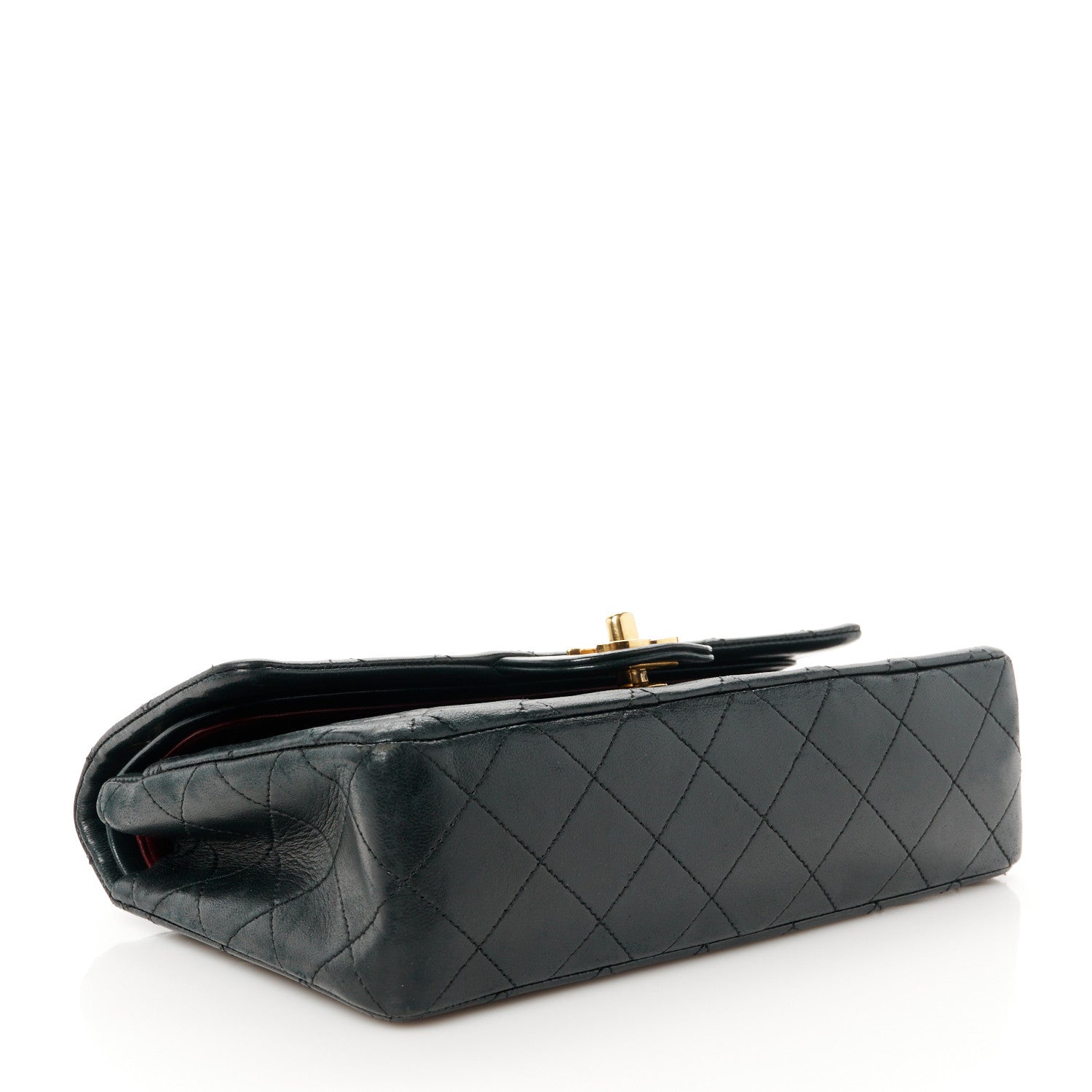 Lambskin Quilted Small Double Flap Black