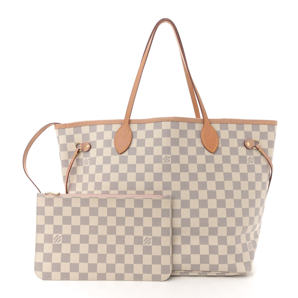 Damier Azur Neo Neverfull MM Rose Ballerine