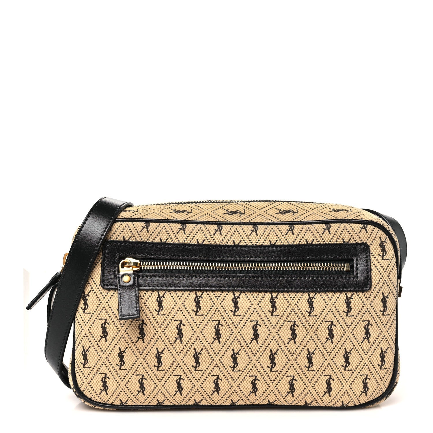 Canvas Monogram All Over Camera Bag Beige