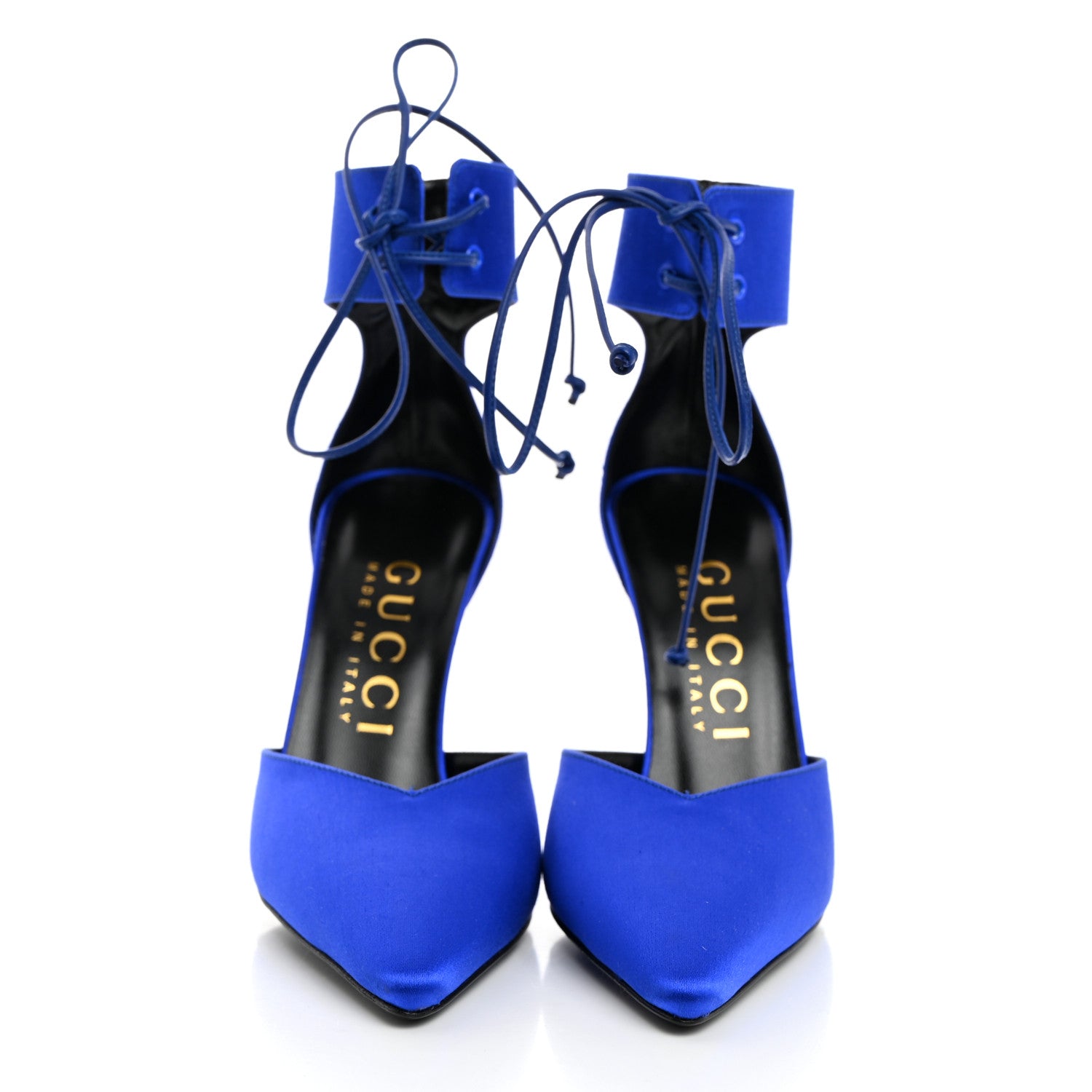 Nappa Fabric Priscilla Ankle Cuff Pumps 37 Electric Blue