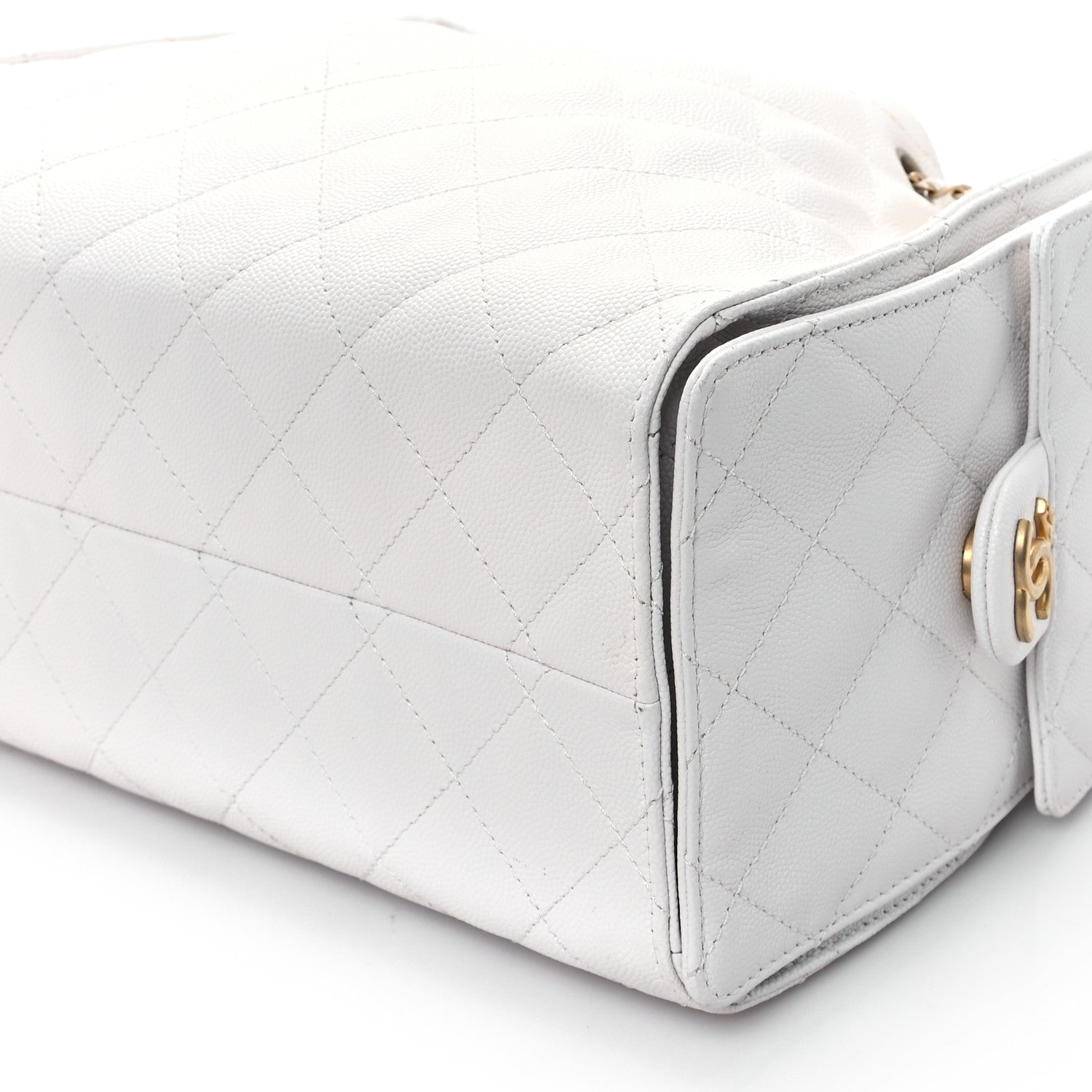 Caviar Quilted Small Chanel 25 Handbag White