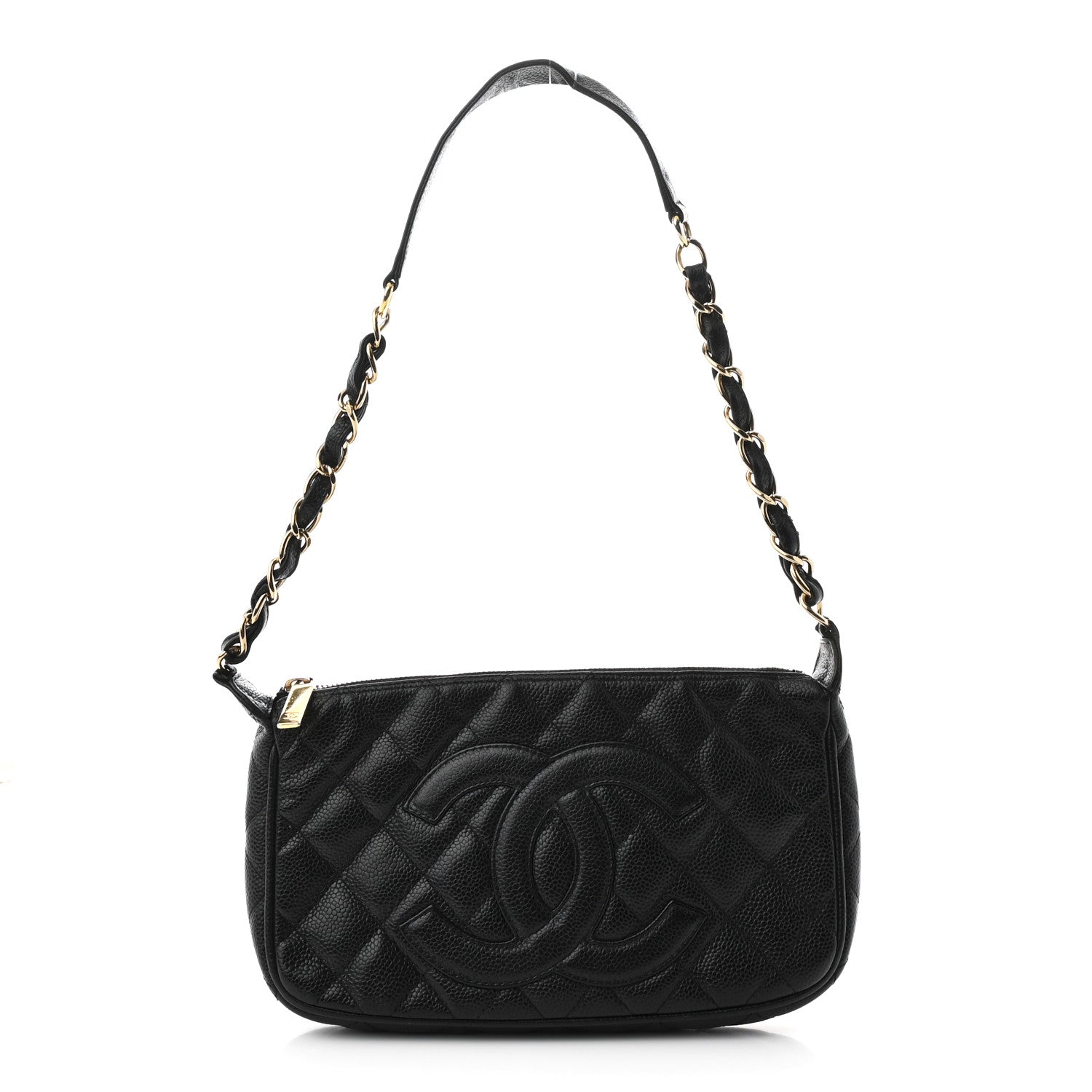 Caviar Quilted Timeless CC Shoulder Bag Black