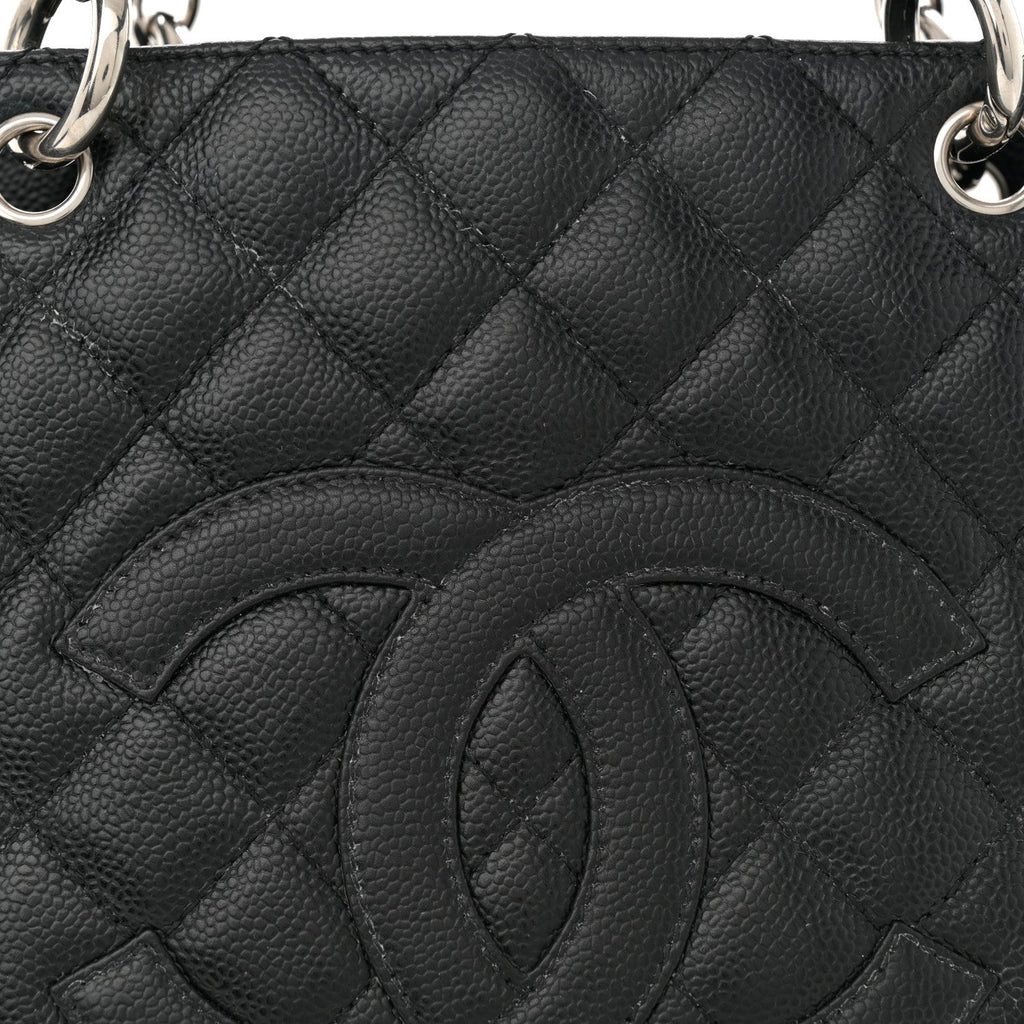 Caviar Quilted Grand Shopping Tote GST Black