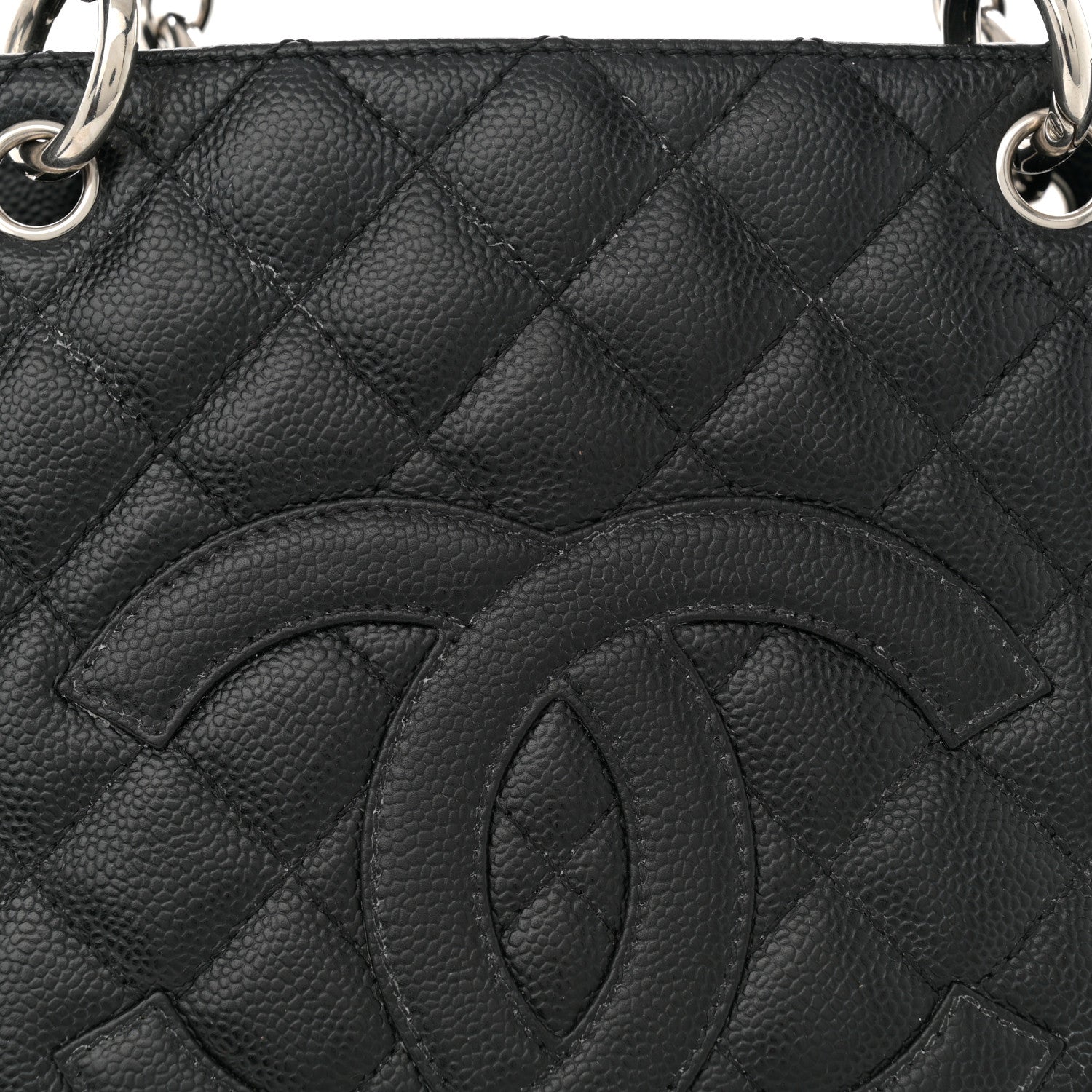 Caviar Quilted Grand Shopping Tote GST Black