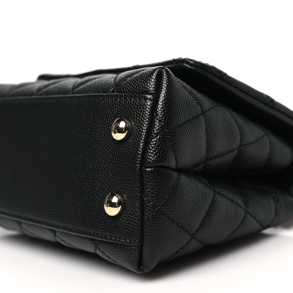Caviar Quilted Extra Mini Coco Handle Flap Black