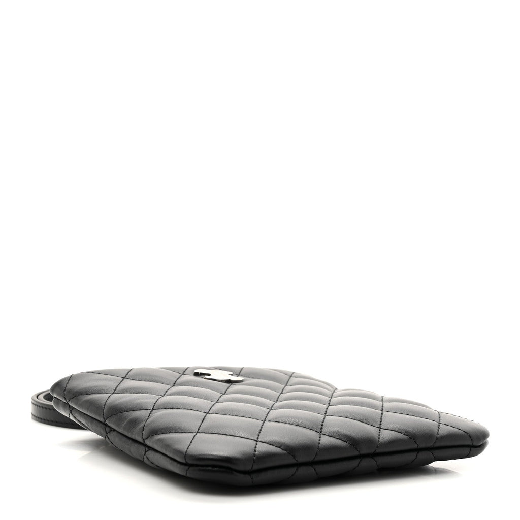 Lambskin Quilted Crossbody Bag Black