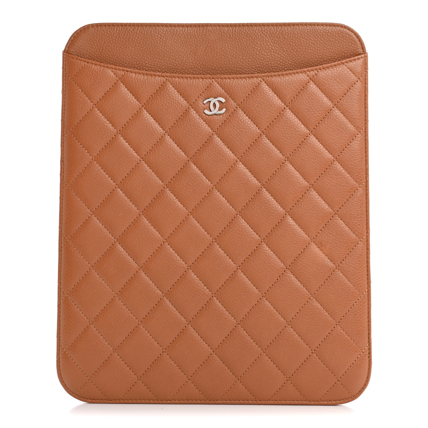 Caviar Quilted iPad Case Brown