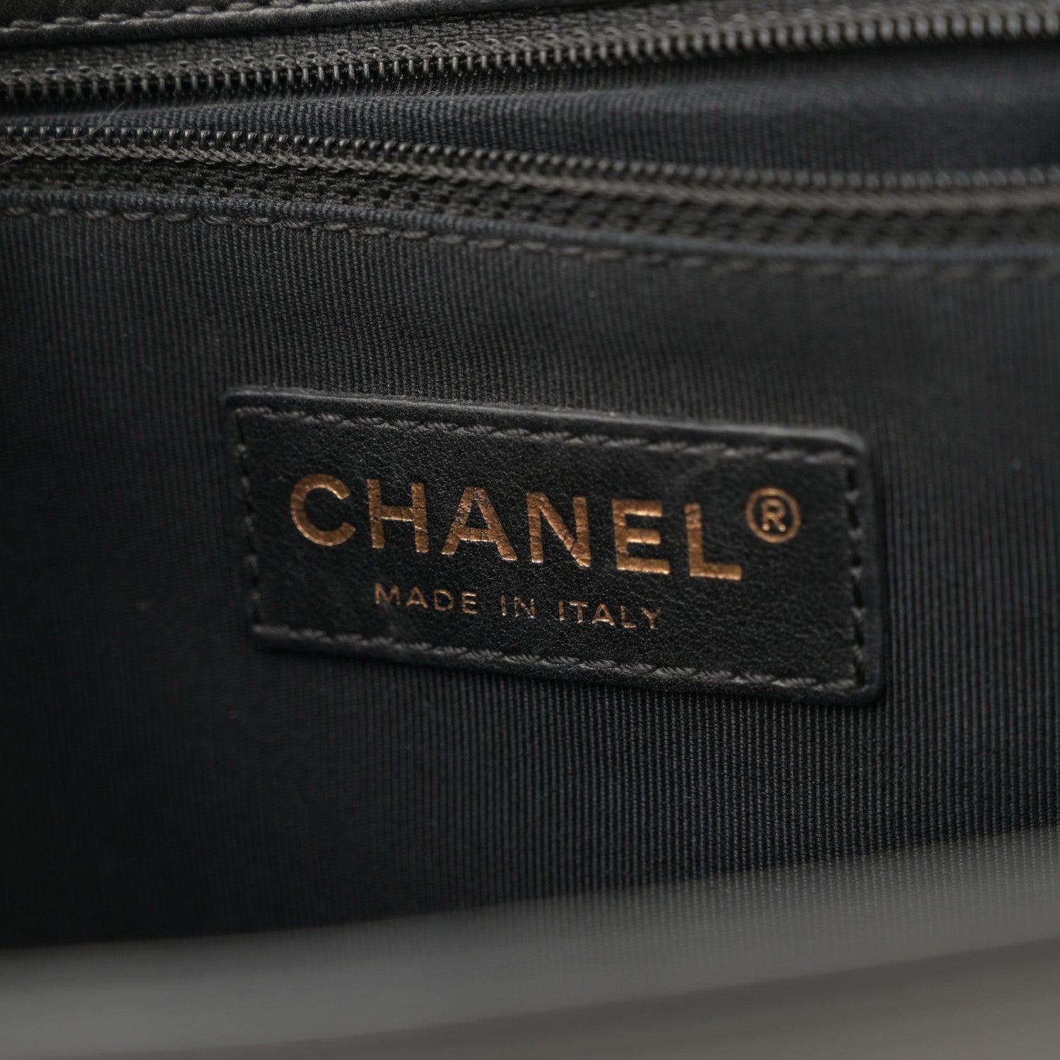 Glazed Calfskin Large Boy Flap Black