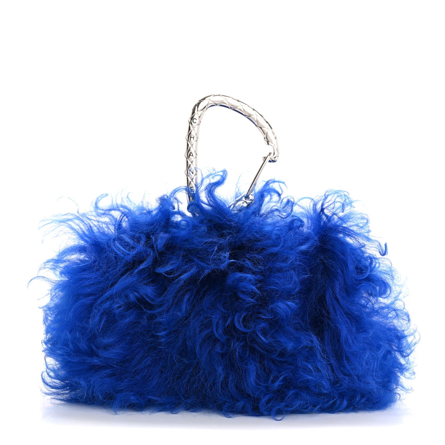Shearling Lambskin CC Hook  Holder Blue
