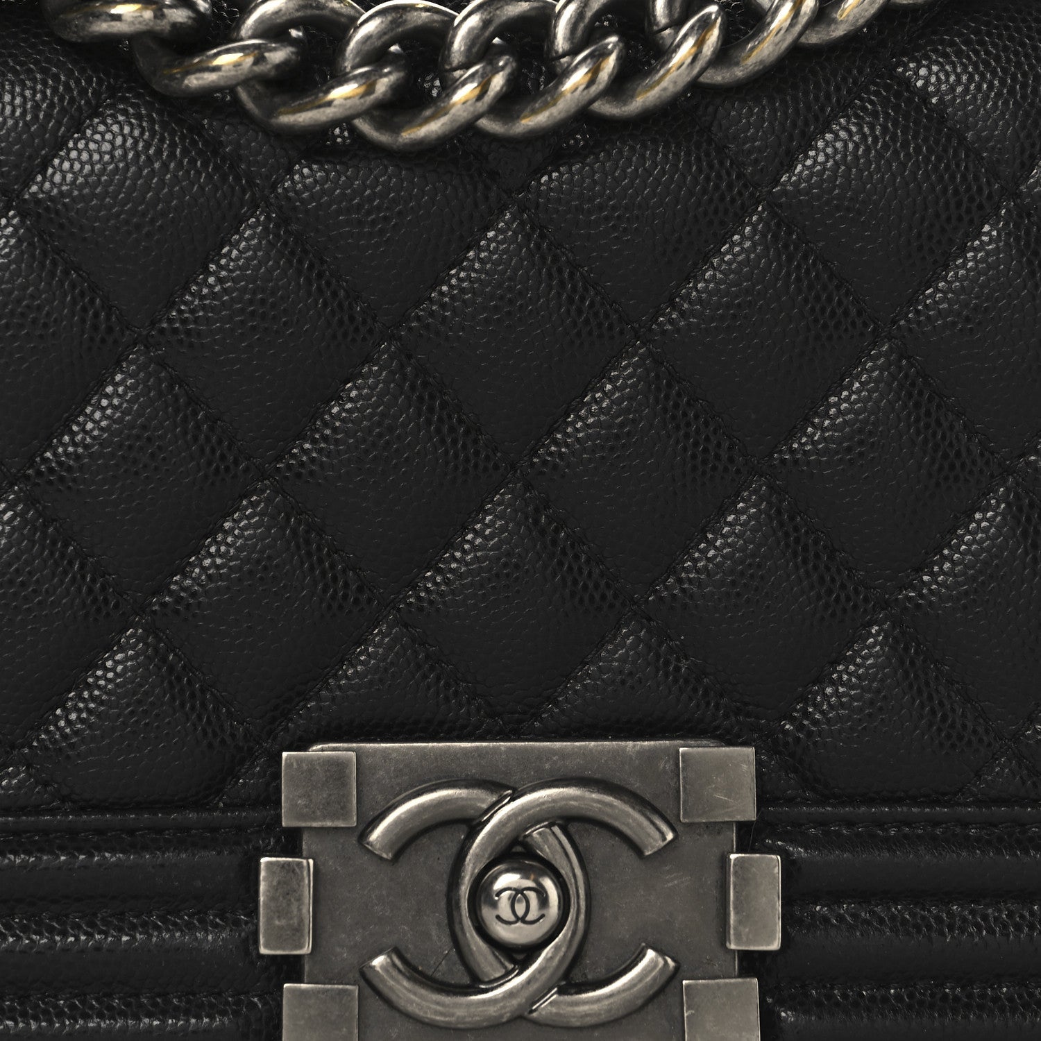 Caviar Quilted Small Boy Flap Black