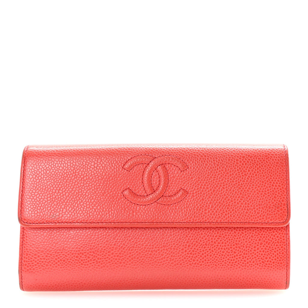 Caviar Timeless CC Large Flap Wallet Red