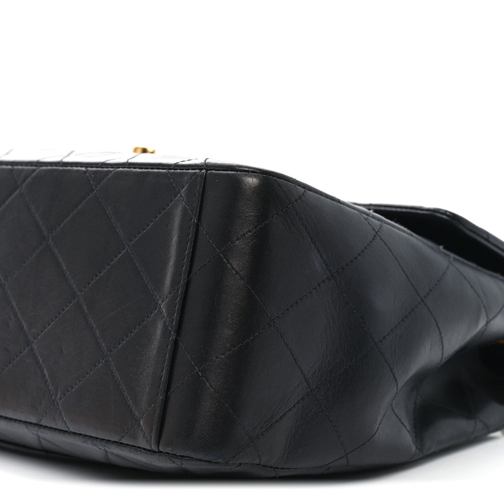 Lambskin Quilted XL Jumbo Single Flap Black