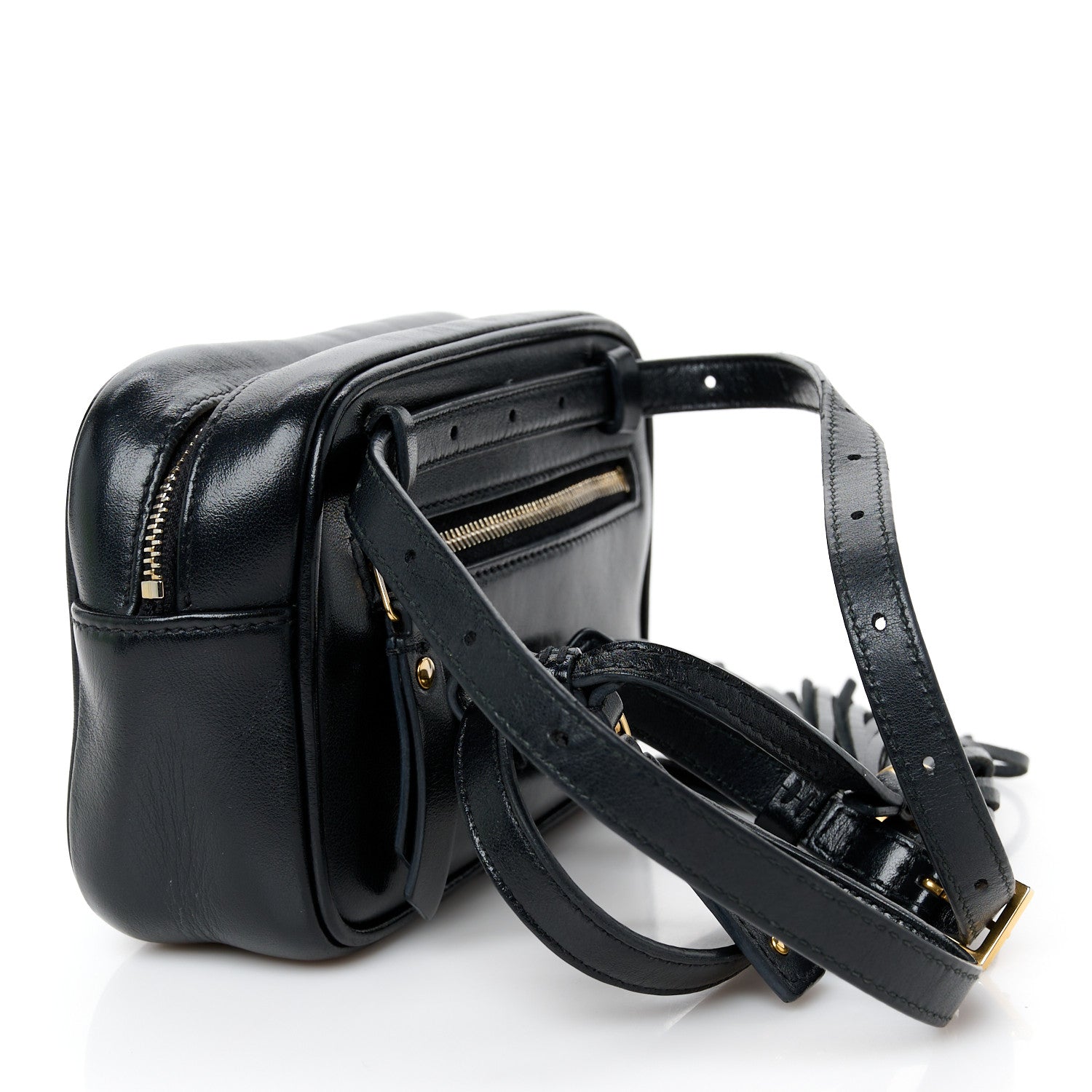 Calfskin Matelasse Monogram Lou Belt Bag Black