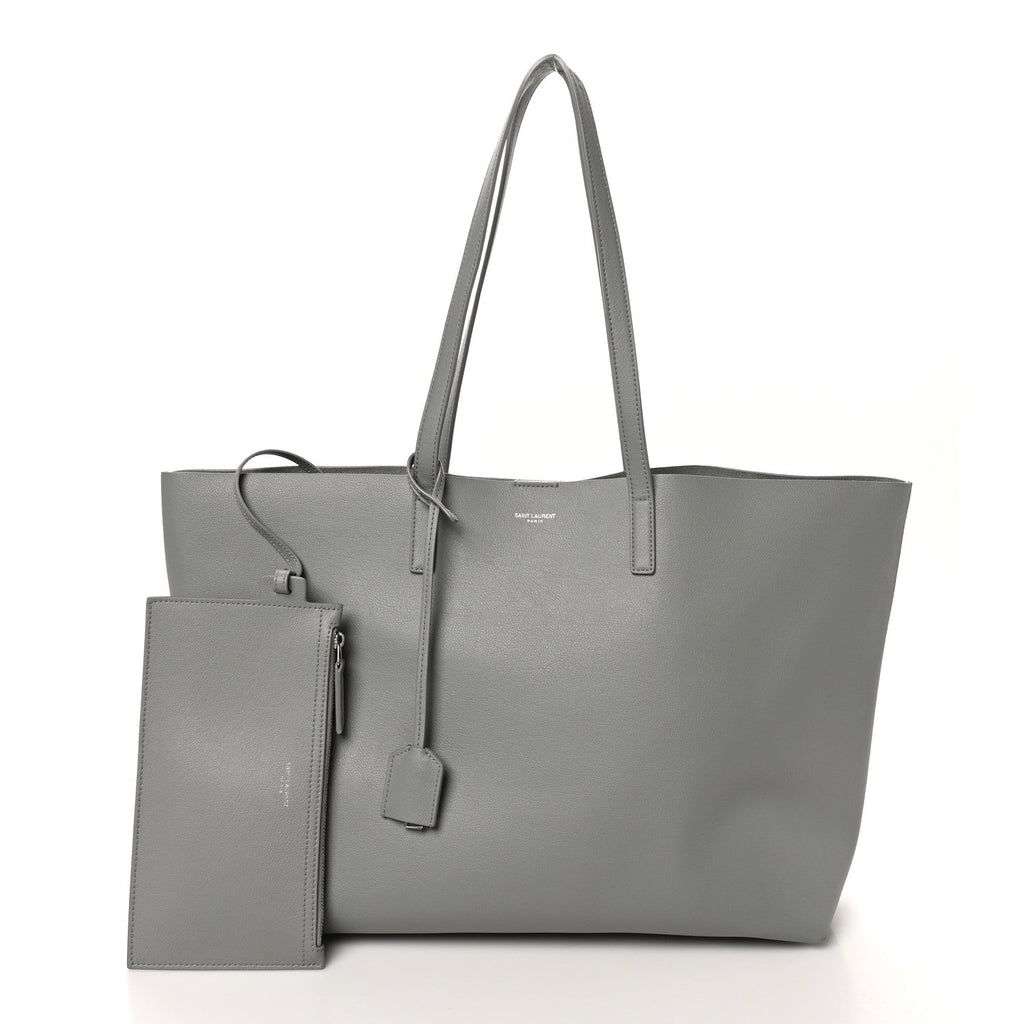 Calfskin Large Shopping Tote New Stone Grey