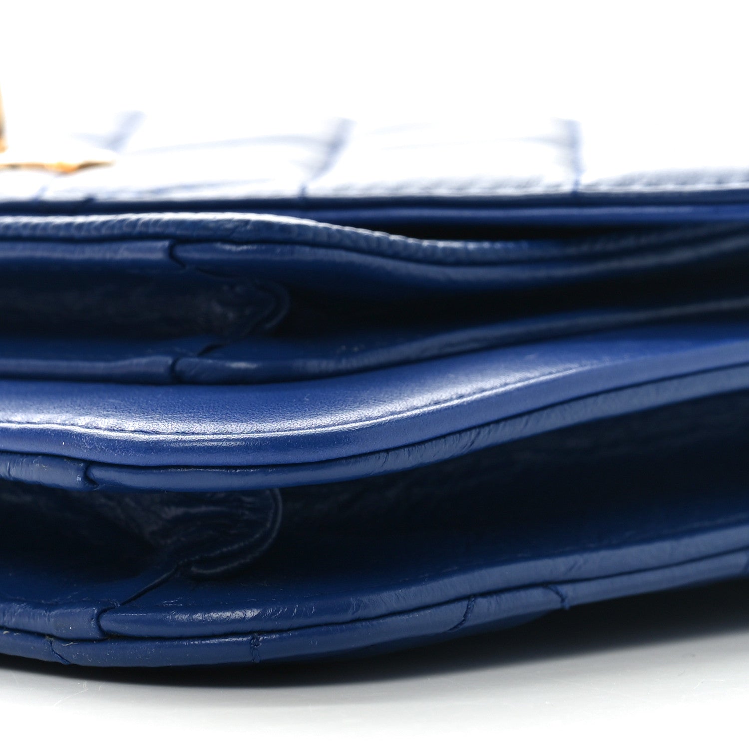 Calfskin Caviar Quilted Chain Handle Flap Blue