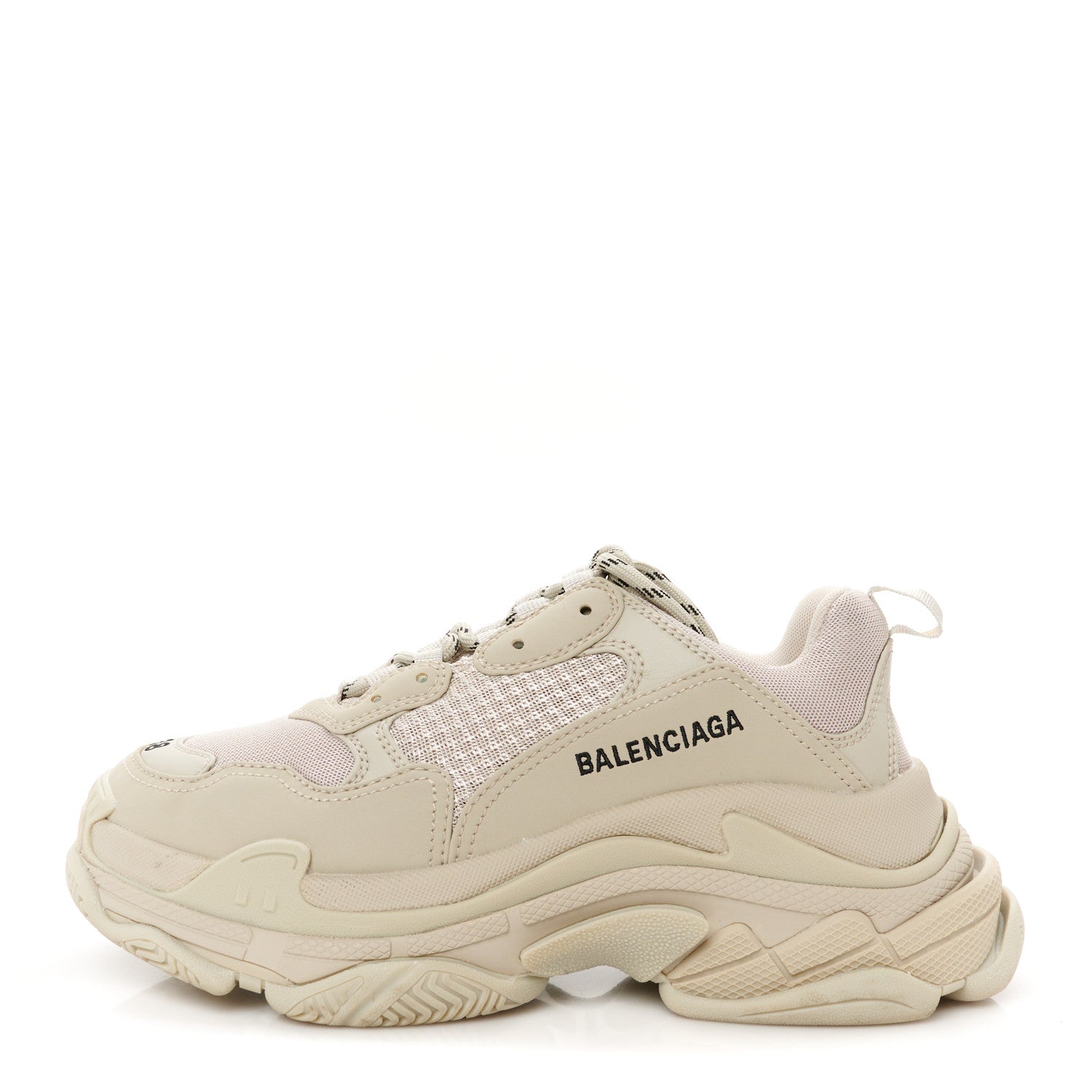 Fabric Mesh Womens Triple S Sneakers 38 Beige