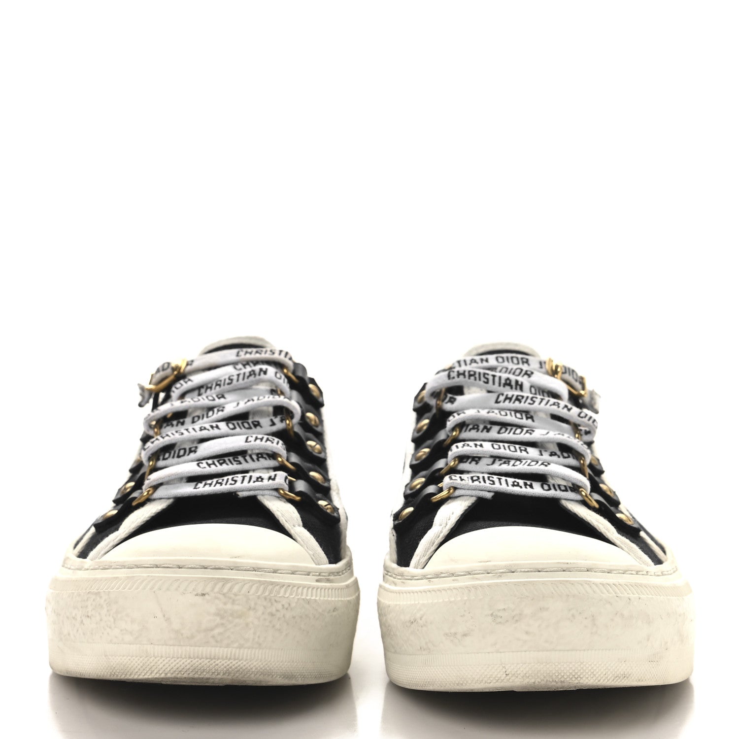 Canvas Walk'N'Dior Low Top Sneakers 37.5 Black