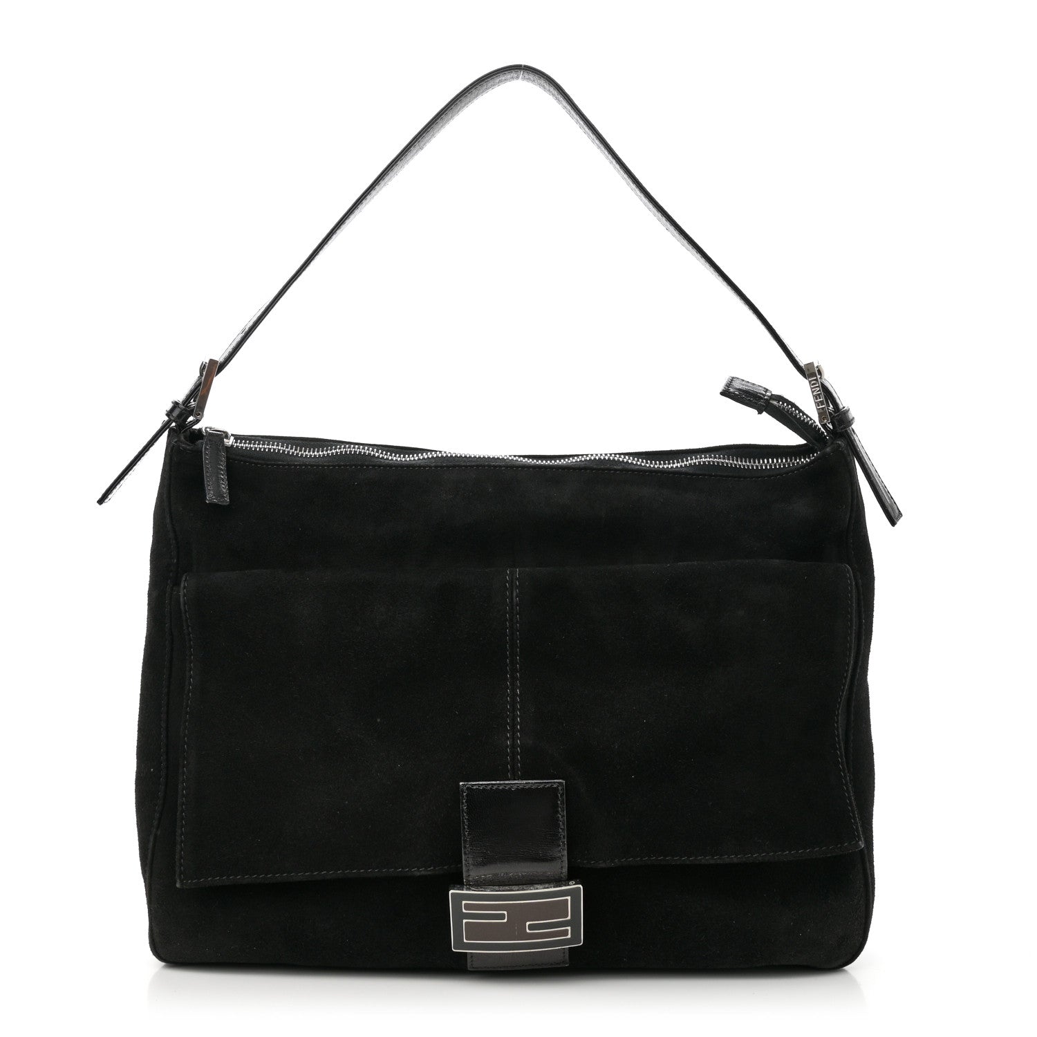Suede Mama Baguette Black