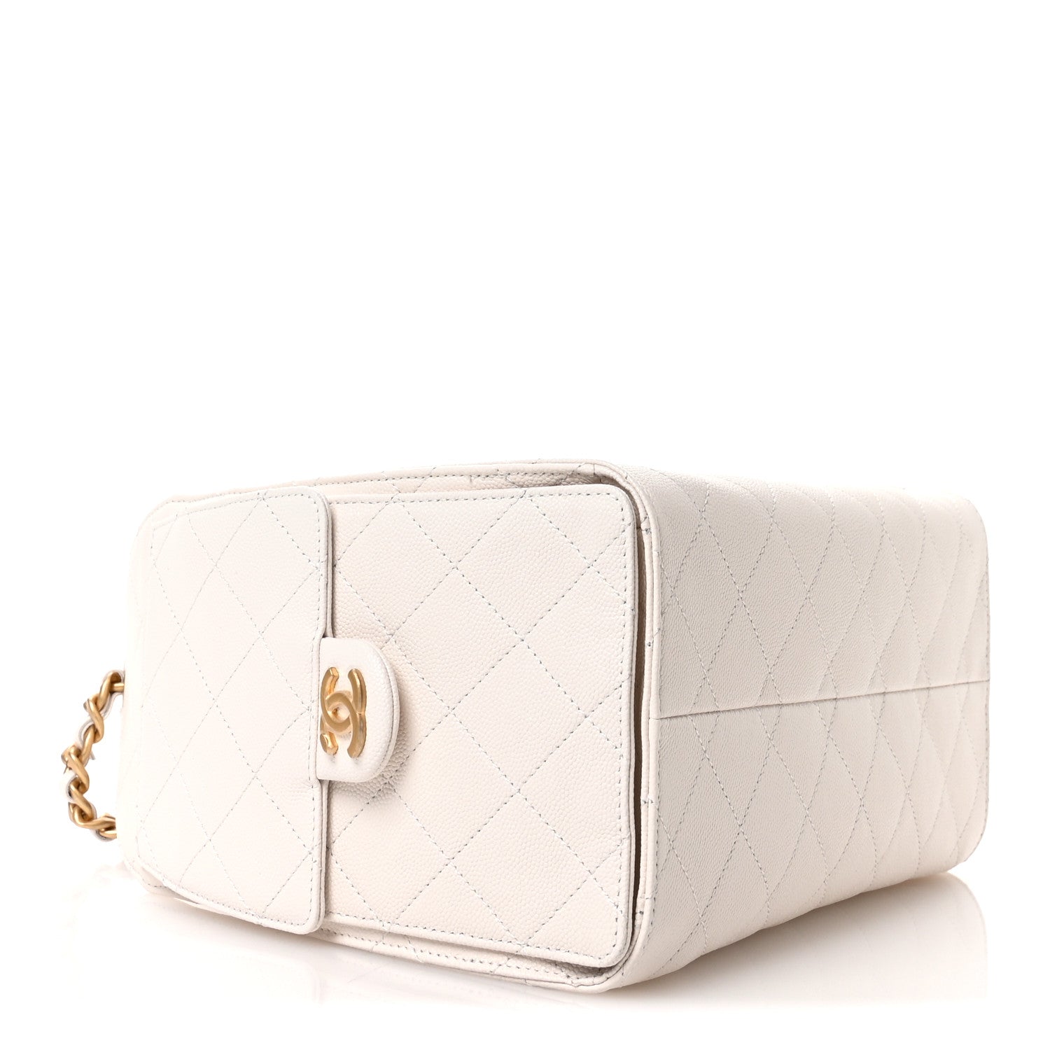 Caviar Quilted Small Chanel 25 Handbag White