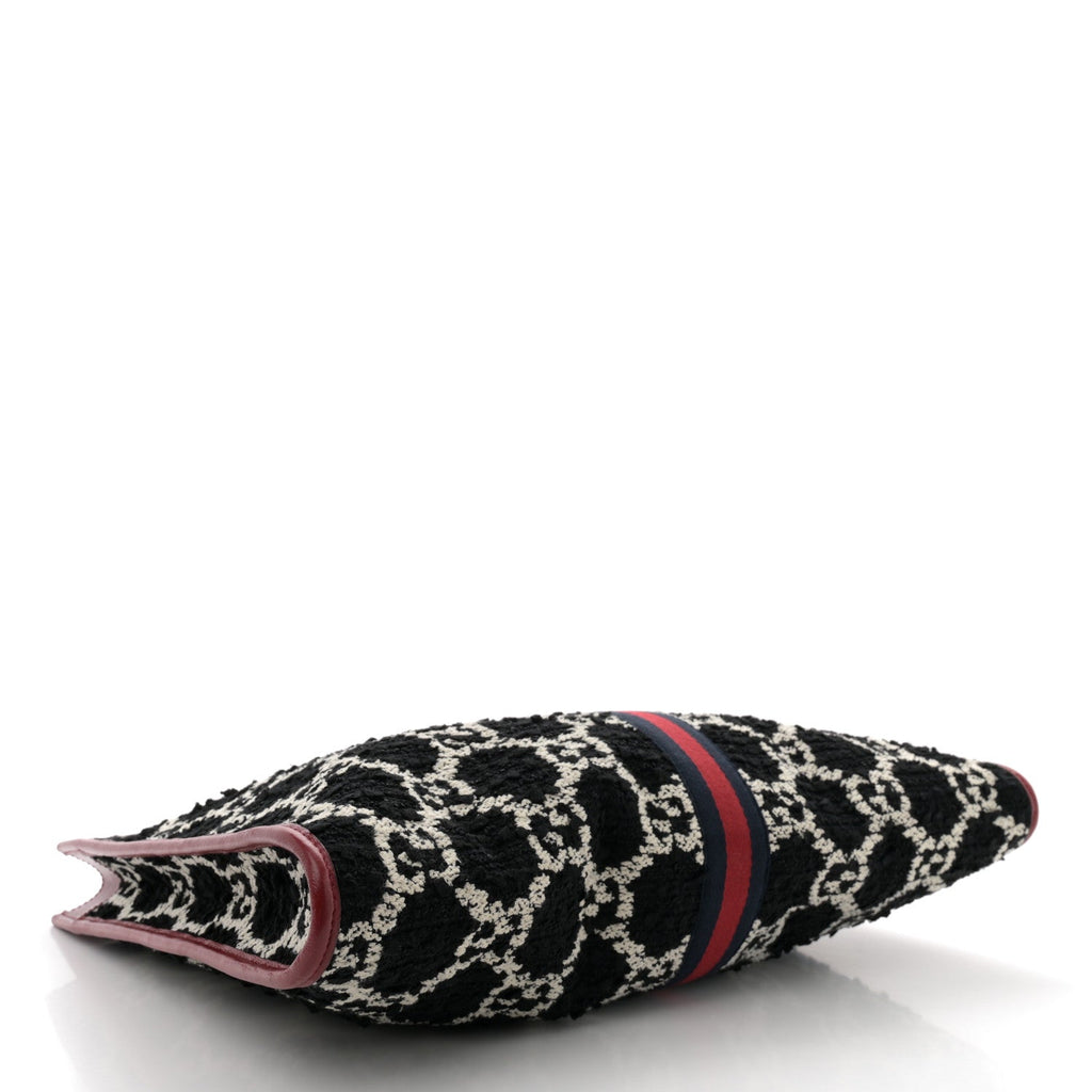 Tweed GG Monogram Large Rajah Chain Tote Romantic Cherry Black White
