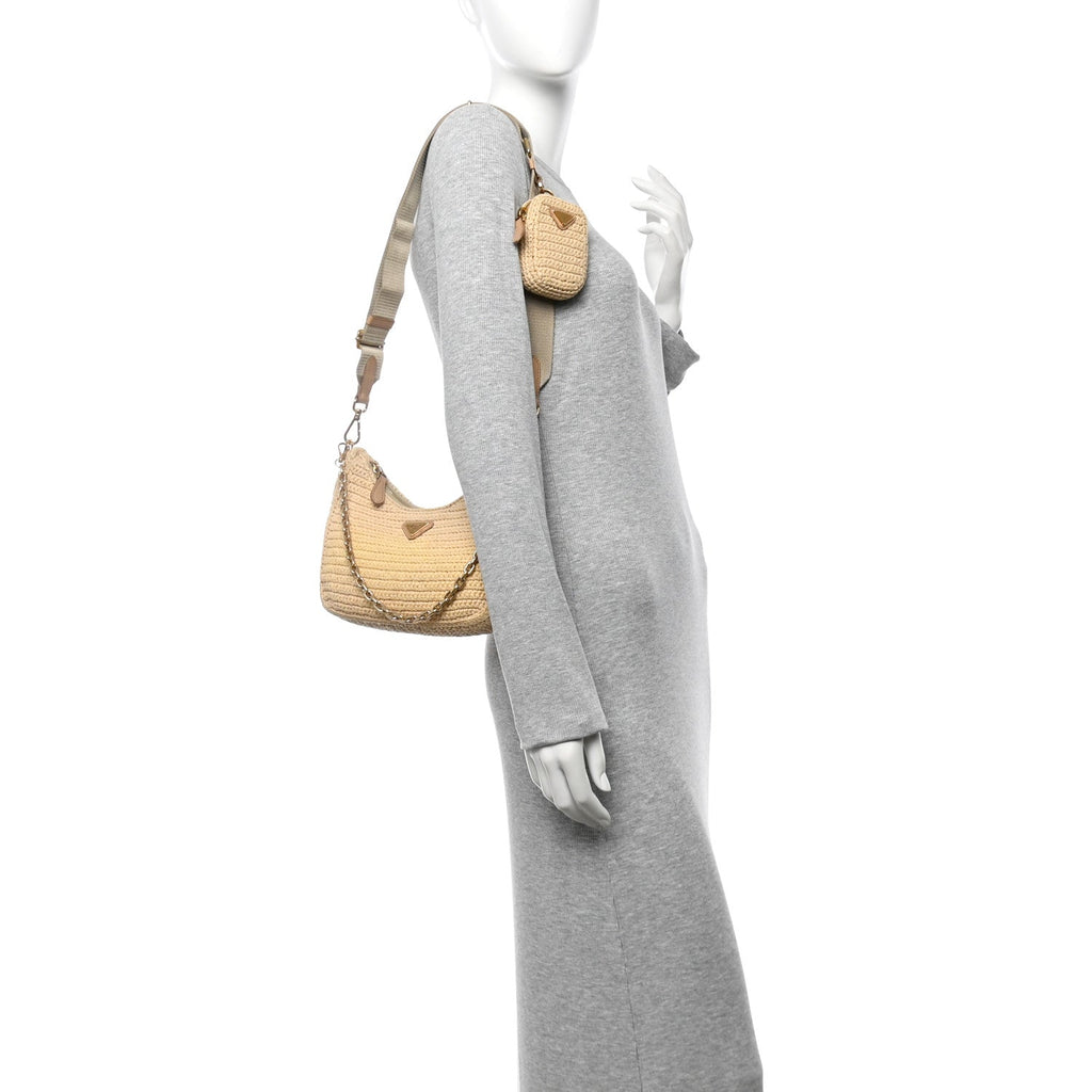 Yarn Raffia Effect Crochet Re-Edition 2005 Shoulder Bag Naturale