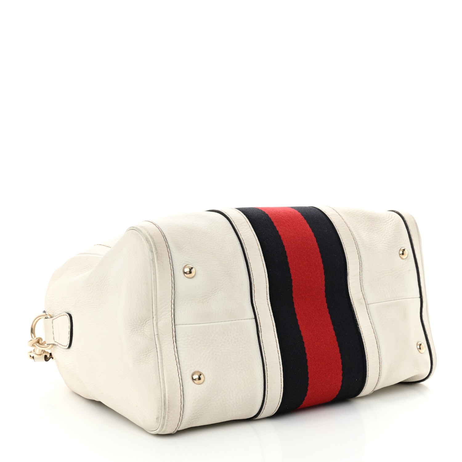 Calfskin Vintage Web Medium Boston White