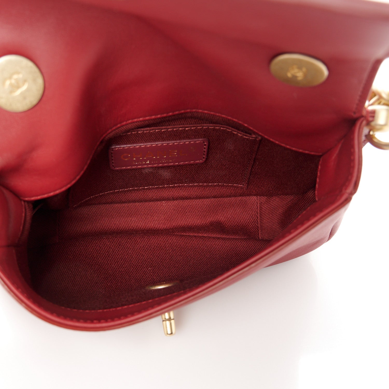 Calfskin Stitched Flap Red