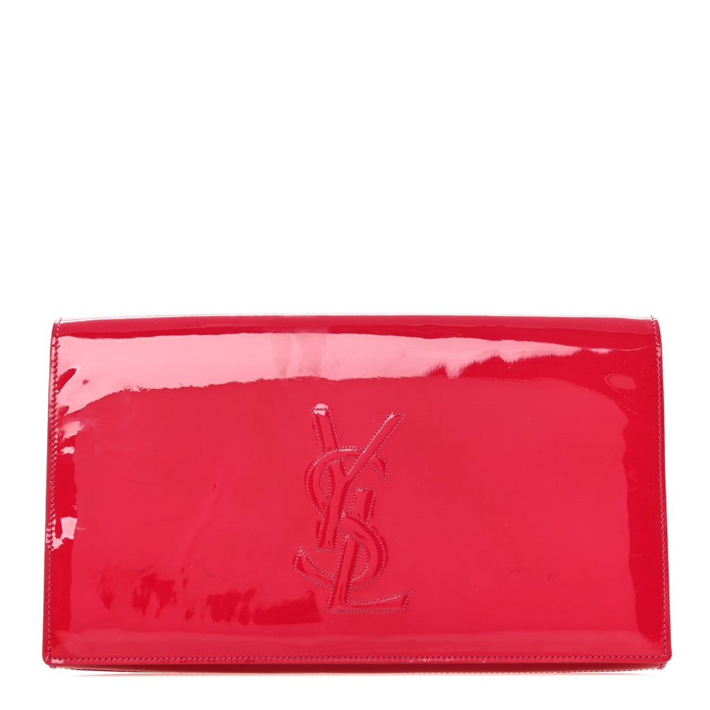 Patent Monogram Large Belle De Jour Clutch Fuchsia