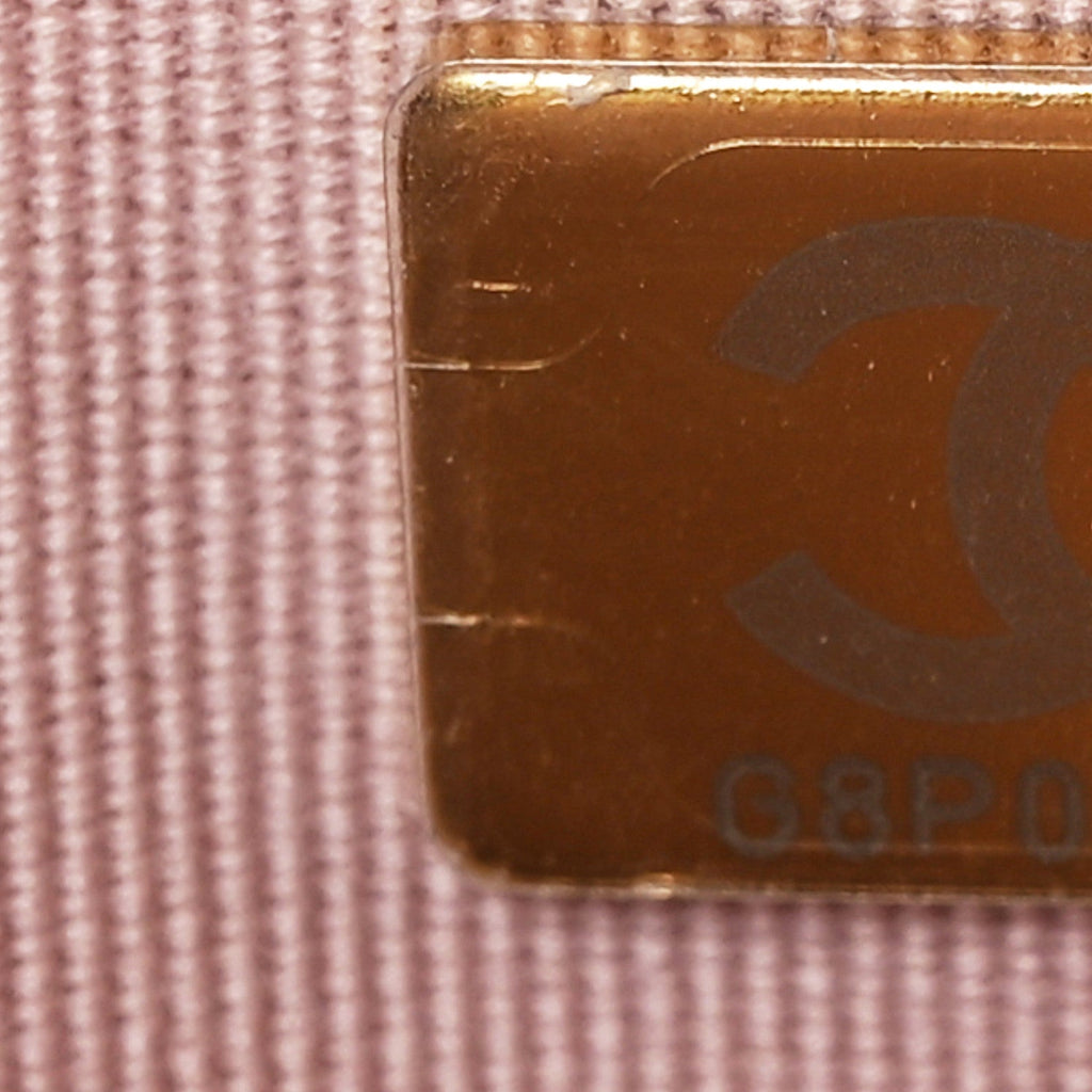 Shiny Lambskin Quilted Golden Links Wallet On Chain WOC Light Pink