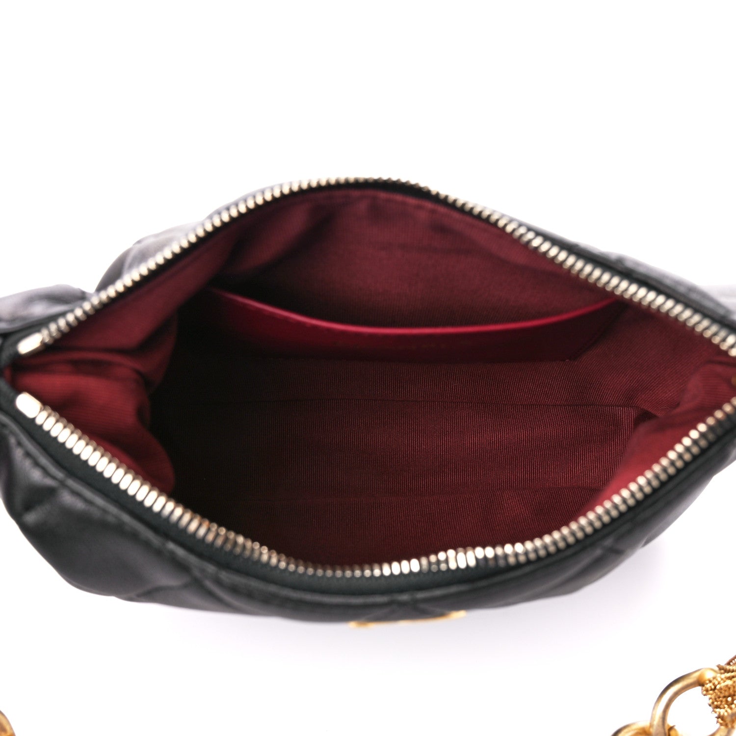 Lambskin Quilted CC Chain Hobo Black