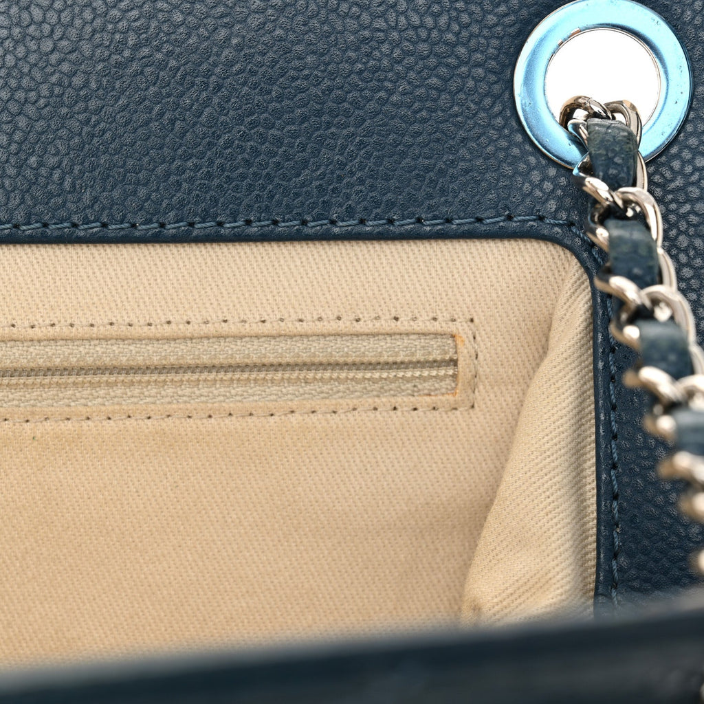 Caviar Quilted Timeless CC Shopping Tote Blue