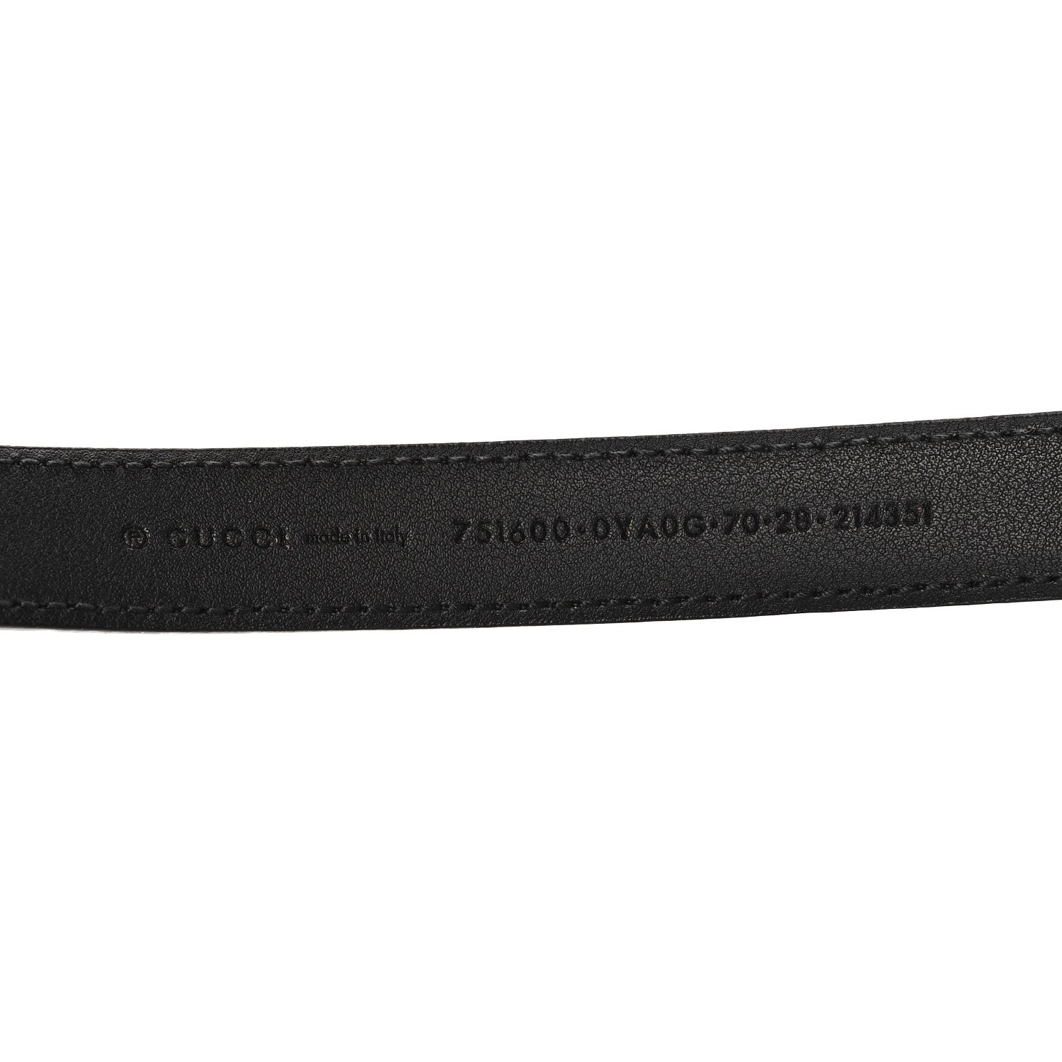 Plutone Calfskin Gucci Buckle 20mm Thin Belt 70 28 Black