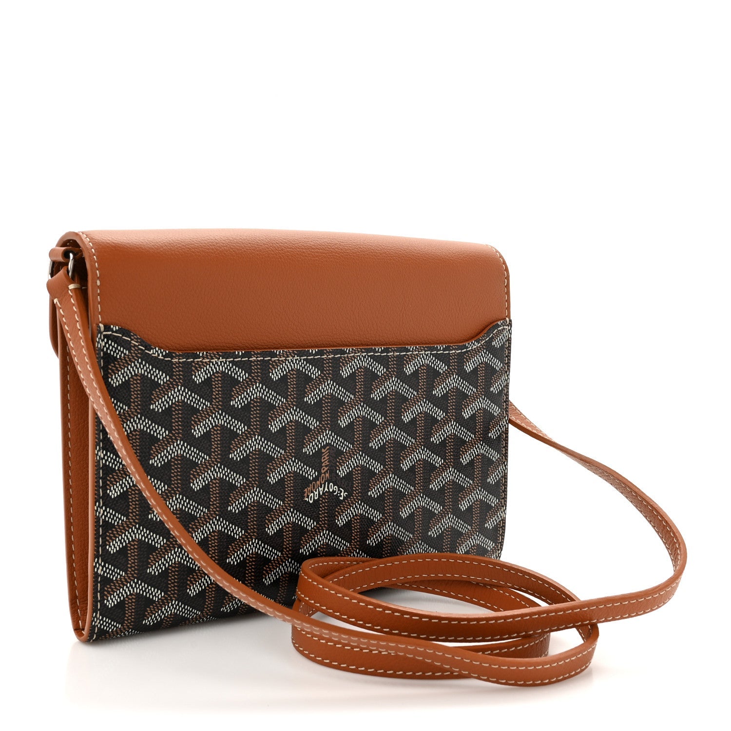 Goyardine Calfskin Chypre Wallet Pouch Black Gold