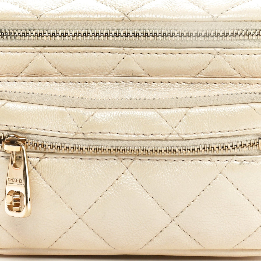 Calfskin Quilted All About Waist Belt Bag Light Beige