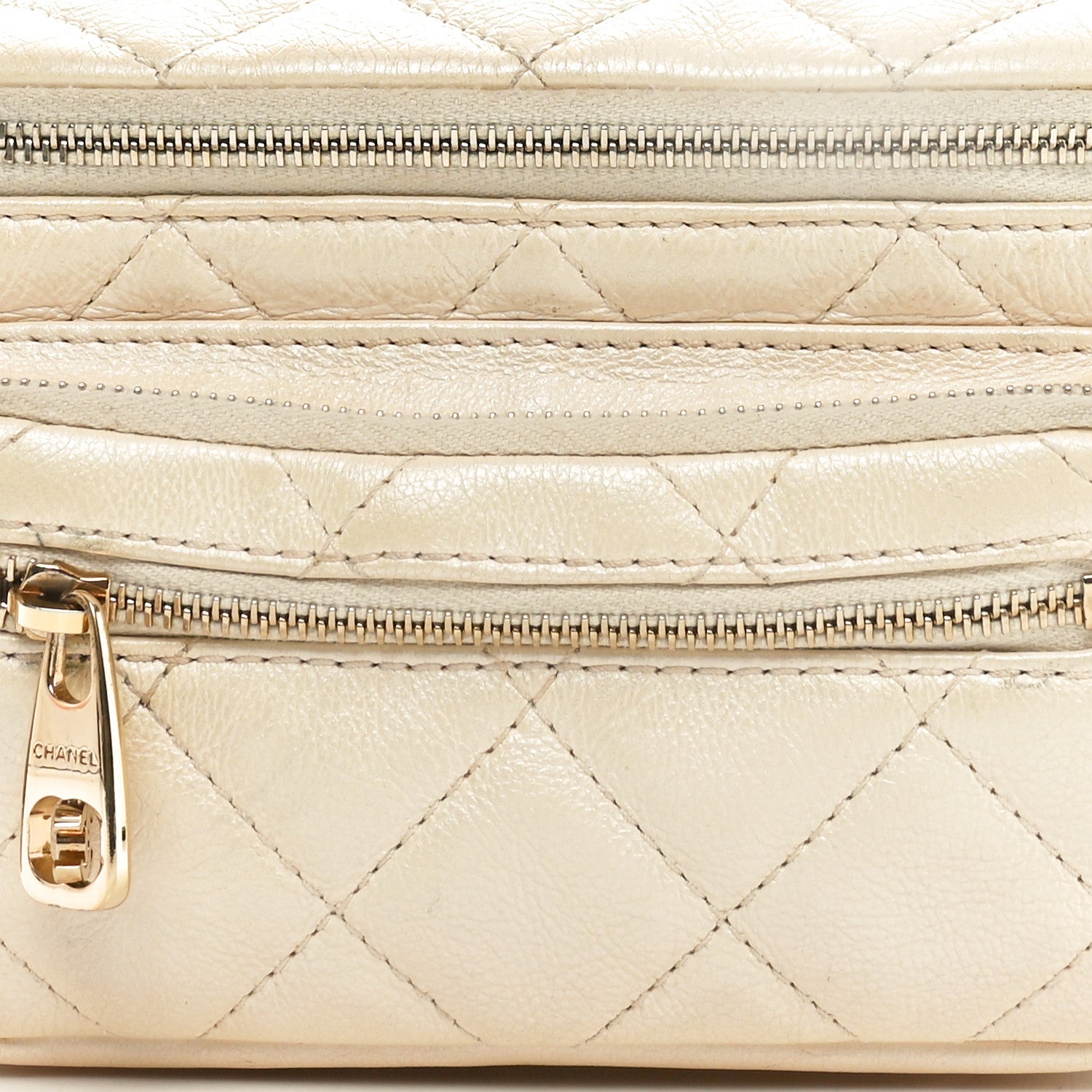 Calfskin Quilted All About Waist Belt Bag Light Beige