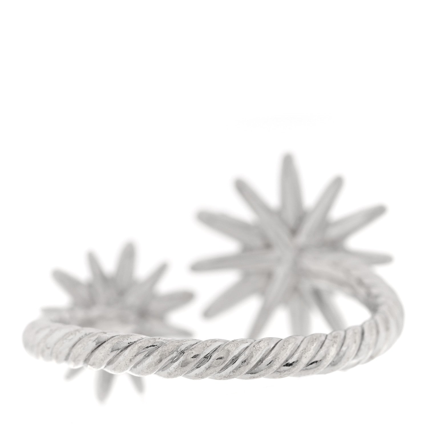 Sterling Silver Diamond Starburst Bypass Ring 53 6.5