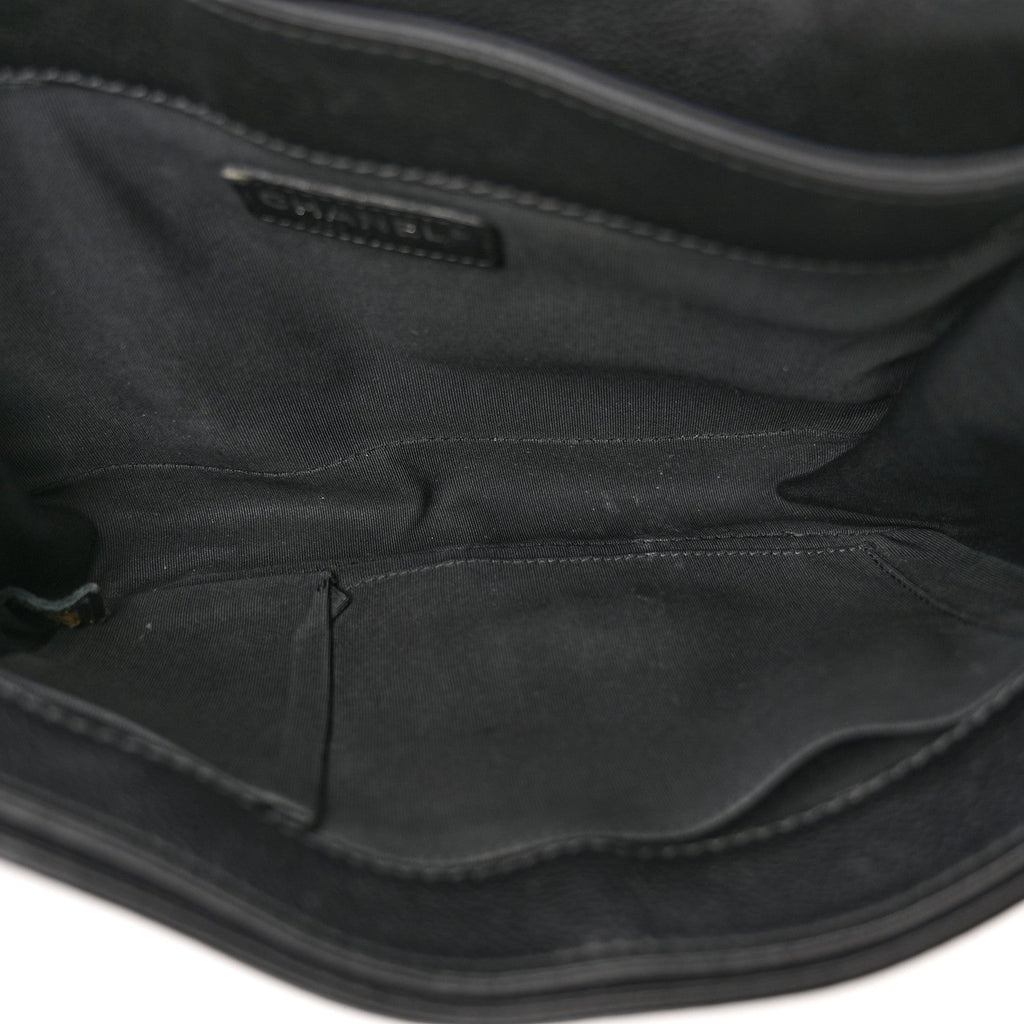 Calfskin New Medium Boy Reverso Flap Black