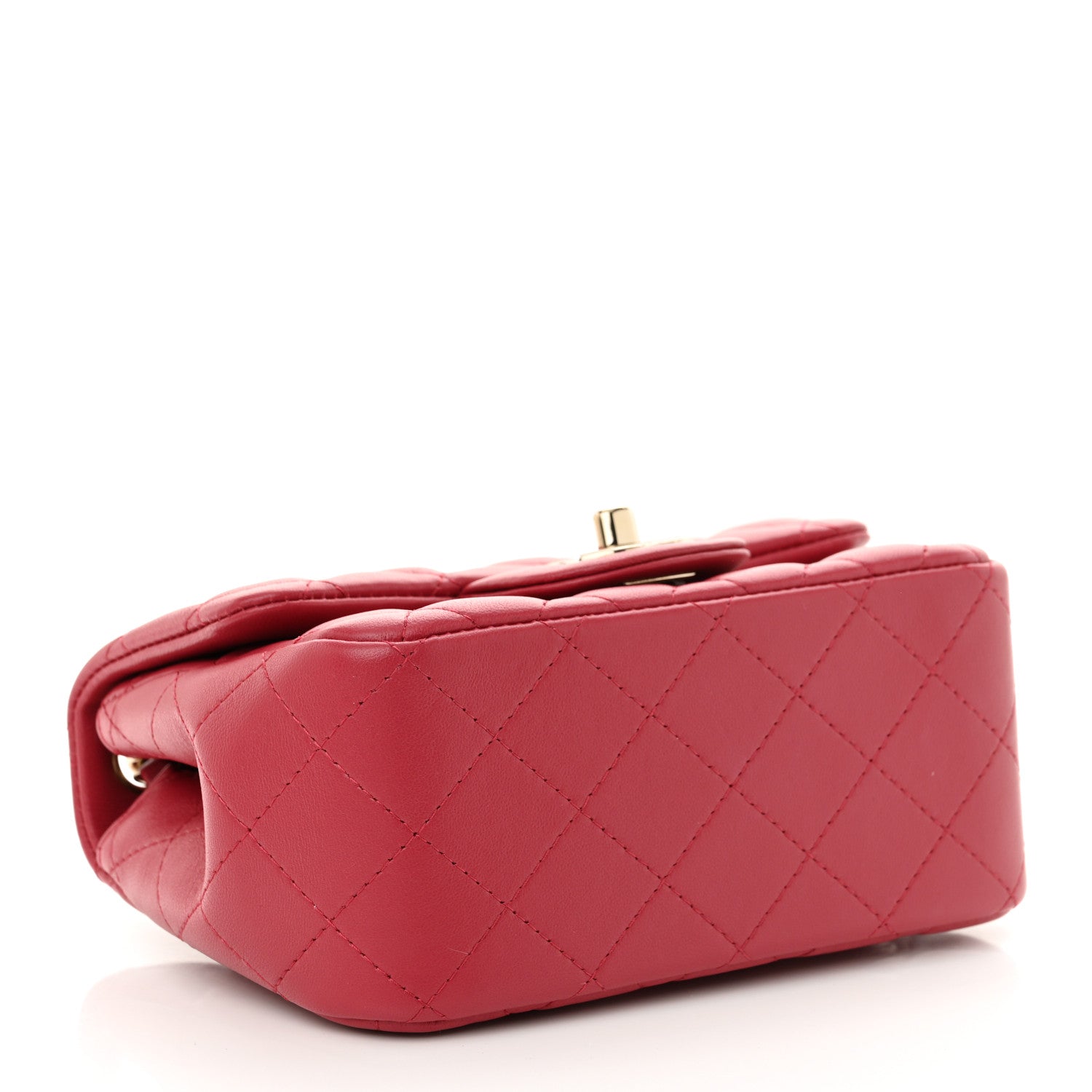 Lambskin Quilted Mini Square Flap Dark Pink