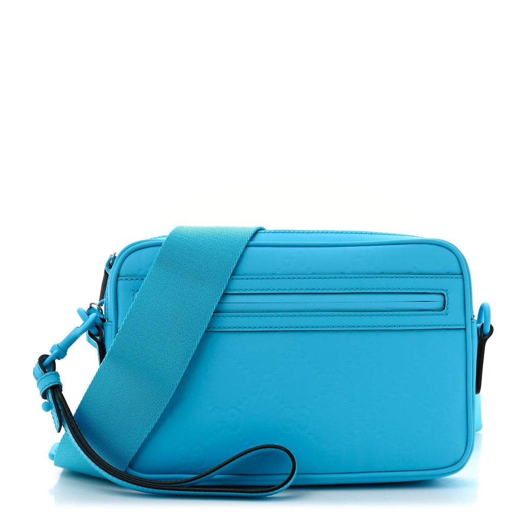 Rubber Effect Monogram GG Crossbody Bag Bright Blue