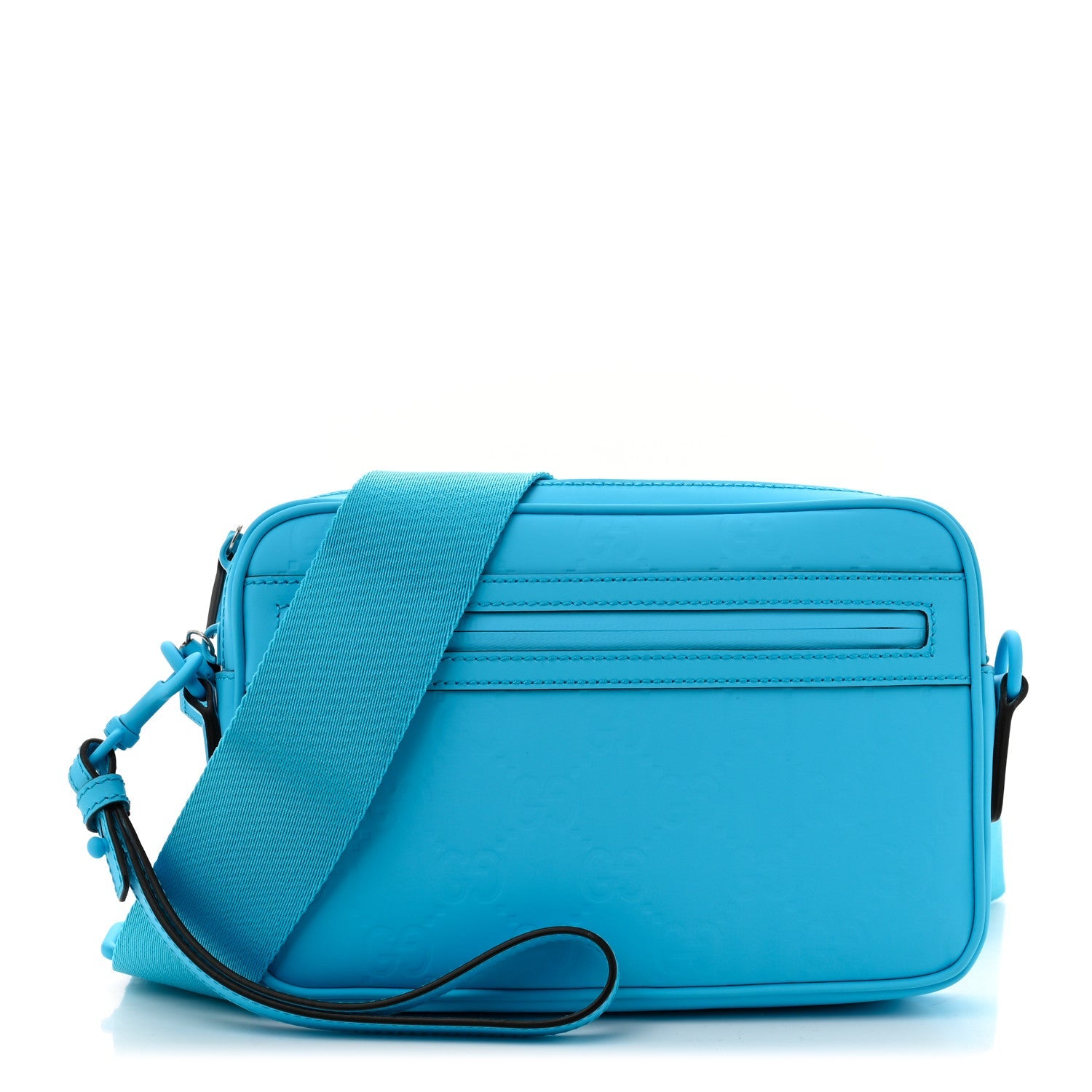 Rubber Effect Monogram GG Crossbody Bag Bright Blue
