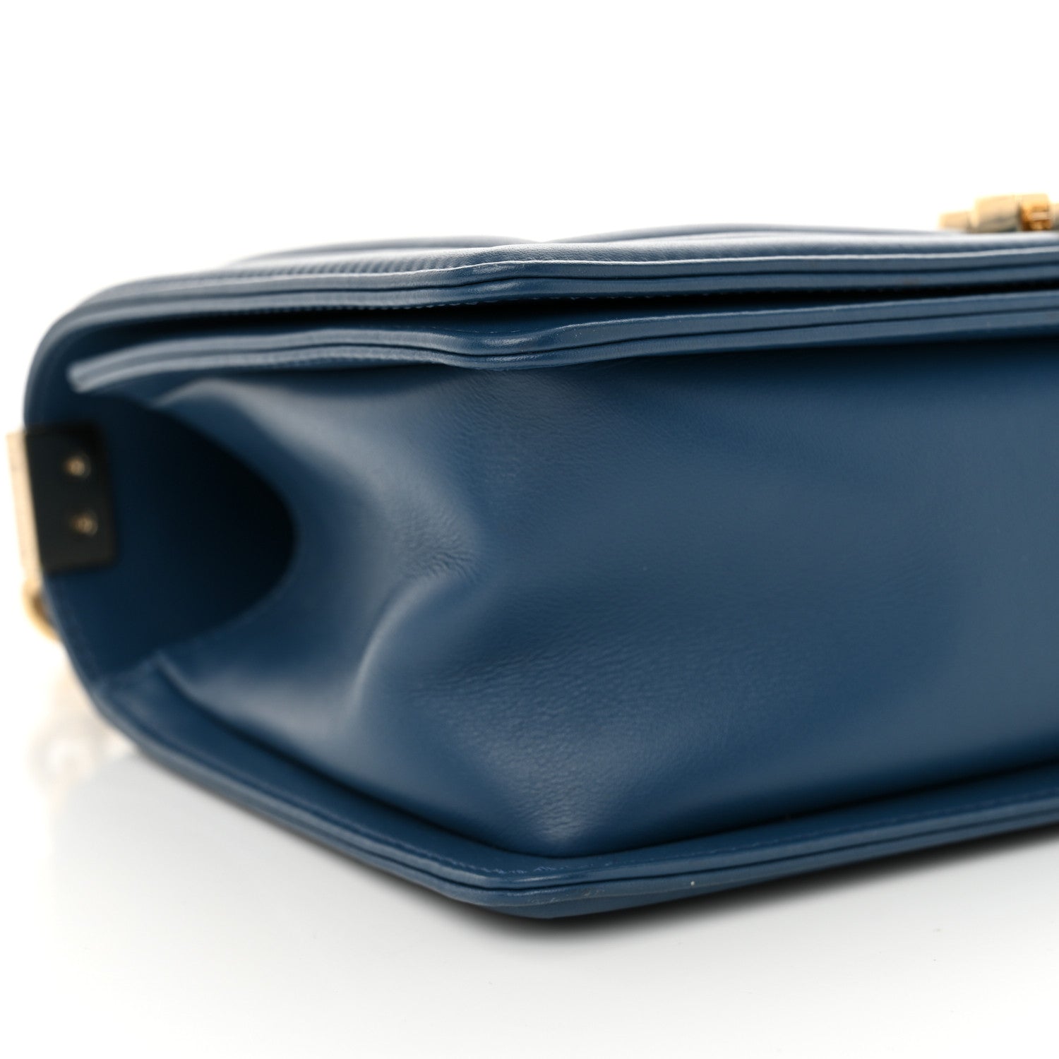 Lambskin Chevron Quilted Medium Boy Flap Blue