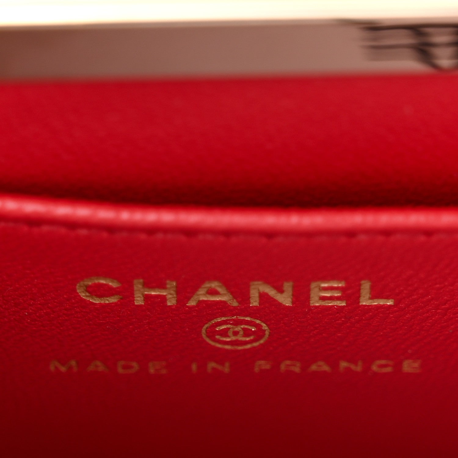 Lambskin Quilted Small Box With Chain Red