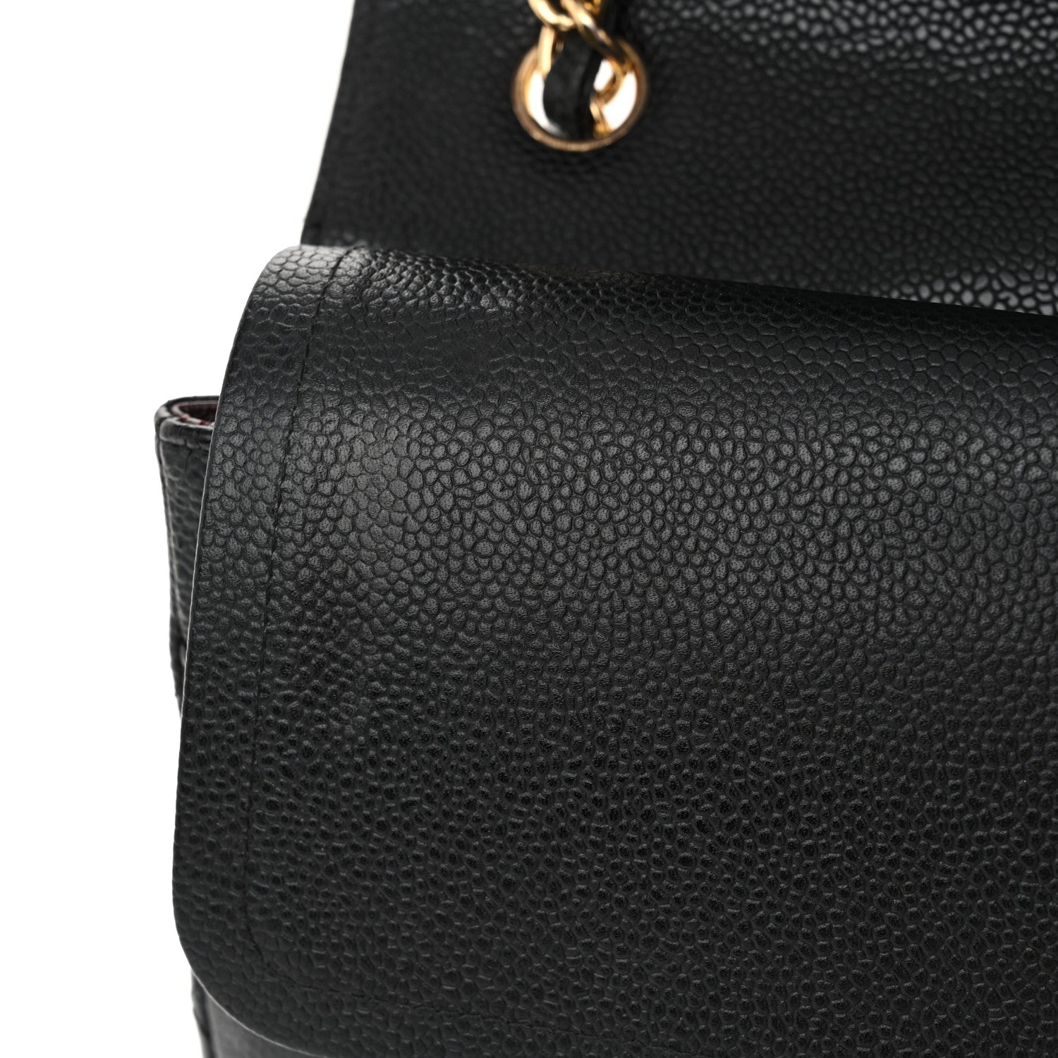 Caviar Quilted Jumbo Double Flap Black