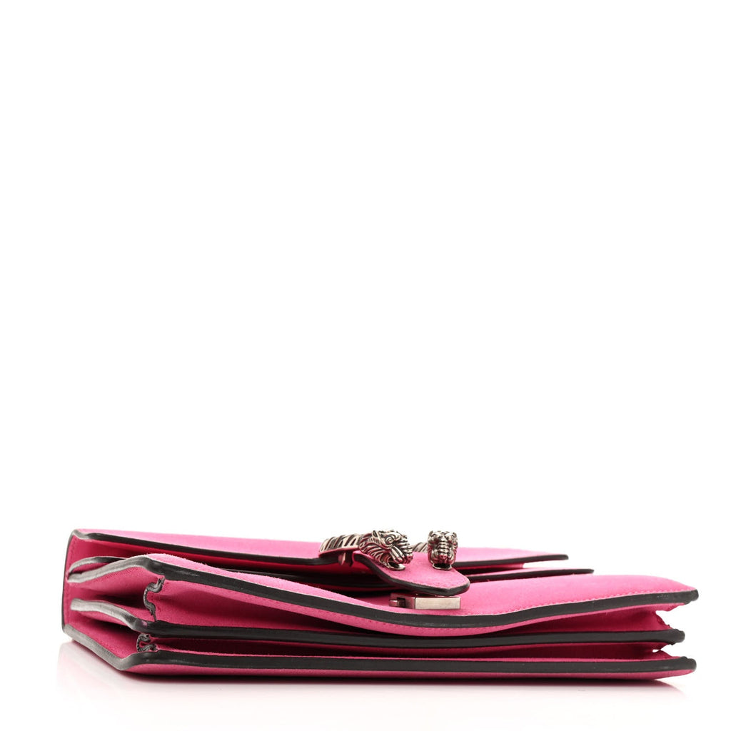 Suede Cudu Vitello Velvet Small Dionysus Shoulder Bag Pink Tropical Flower