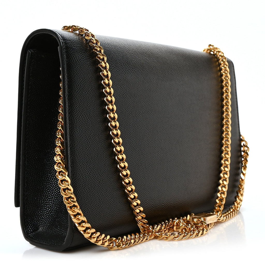 Grain De Poudre Medium Classic Monogram Kate Satchel Black
